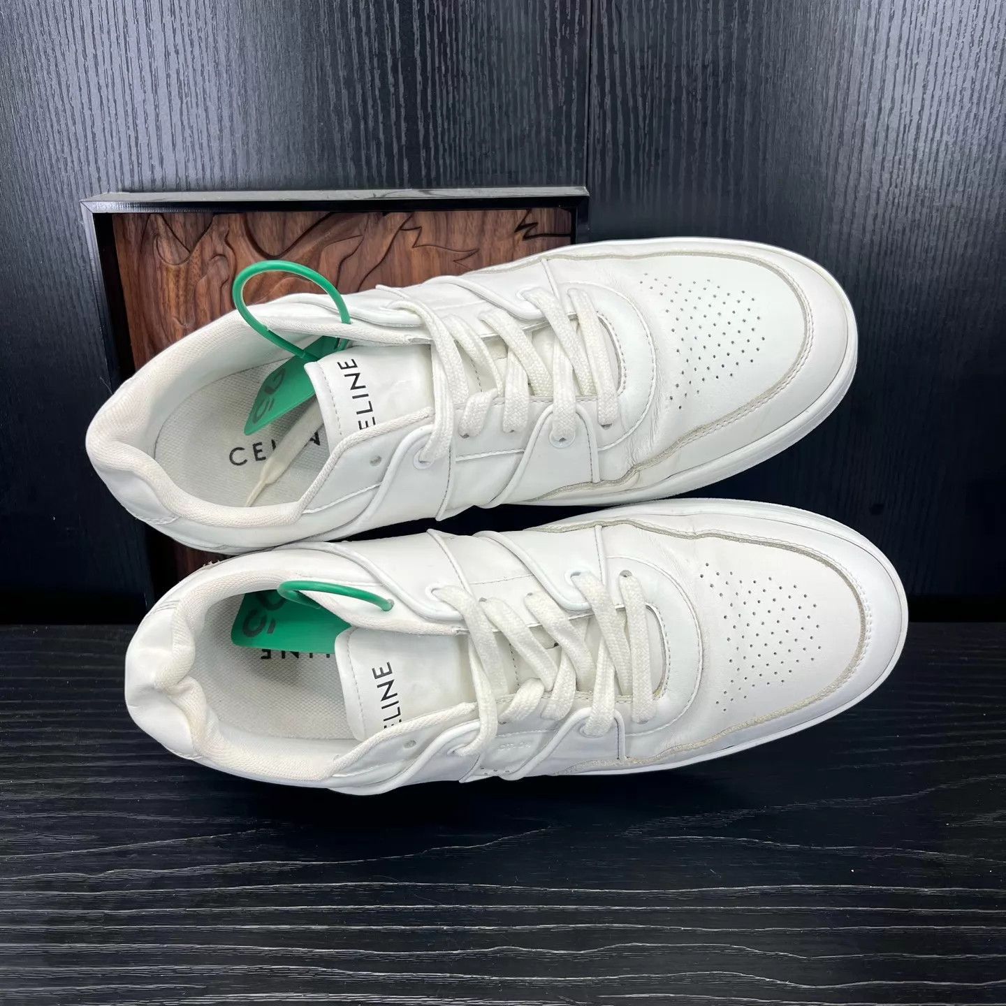 Celine White Low-Top Leather Sneakers Size US 9 / EU 42 - 7 Thumbnail