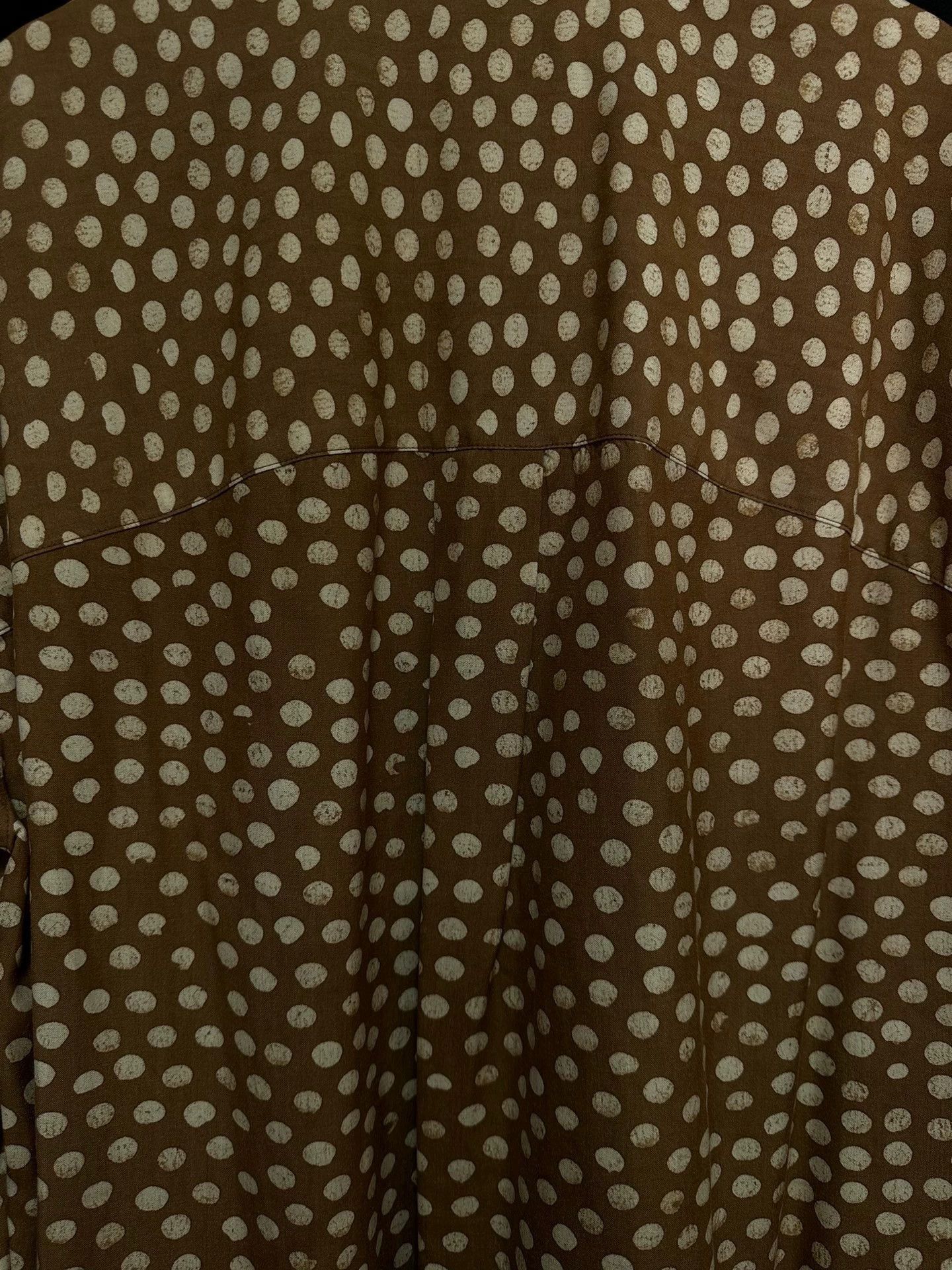 Issey Miyake Brown Polka Dot Long Sleeve Button-Up Shirt Size US L / EU 52-54 / 3 - 6 Thumbnail