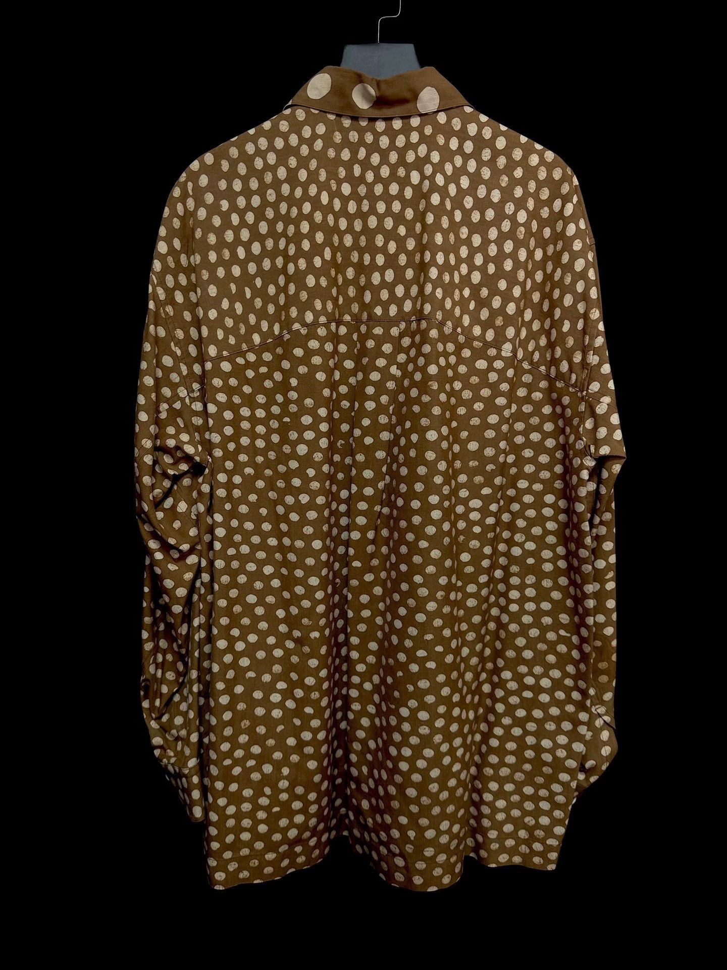 Issey Miyake Brown Polka Dot Long Sleeve Button-Up Shirt Size US L / EU 52-54 / 3 - 2 Thumbnail