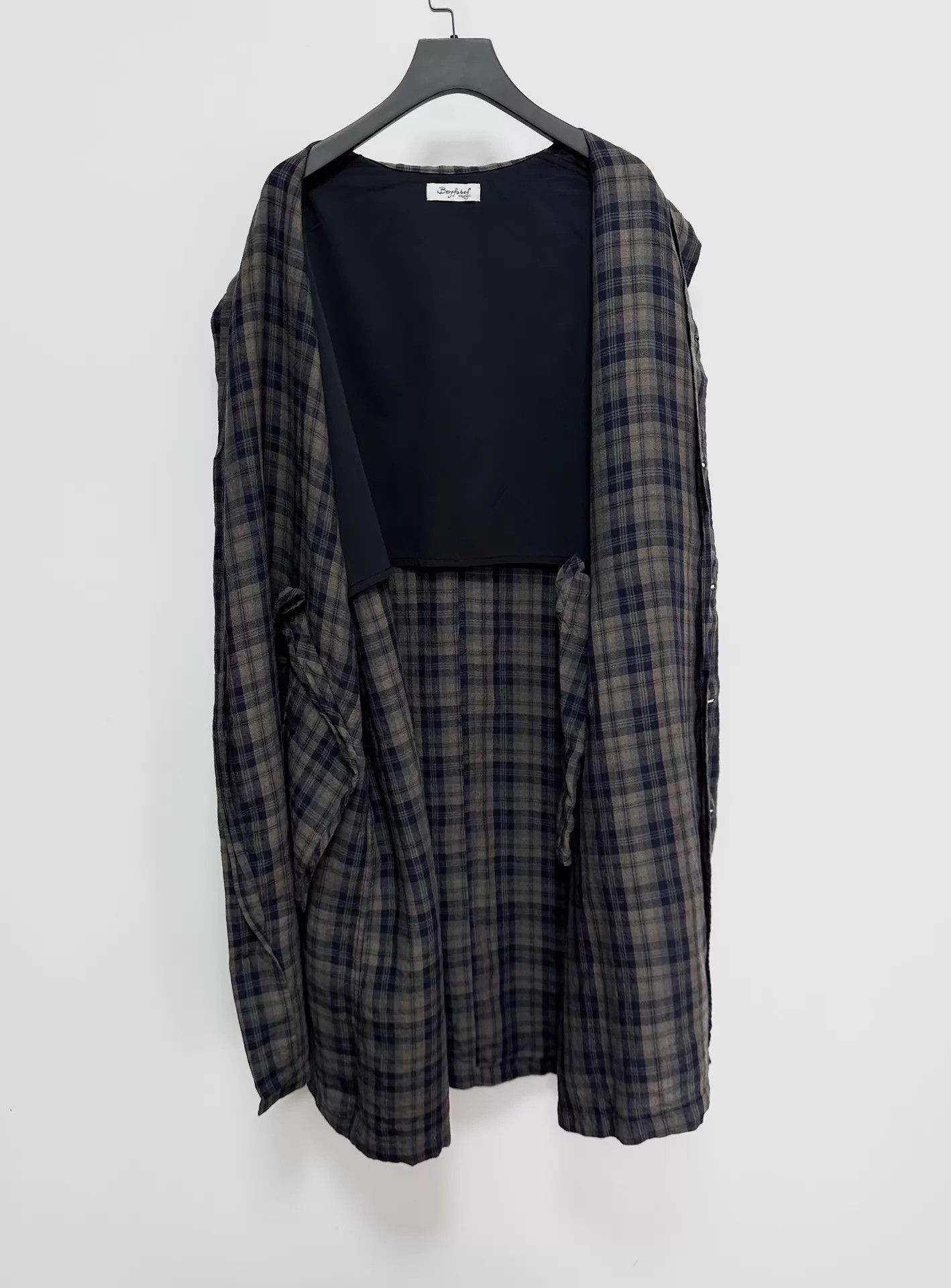 Bergfabel Gray Plaid Oversized Long-Sleeve Light Jacket Size US S / EU 44-46 / 1 - 4 Thumbnail