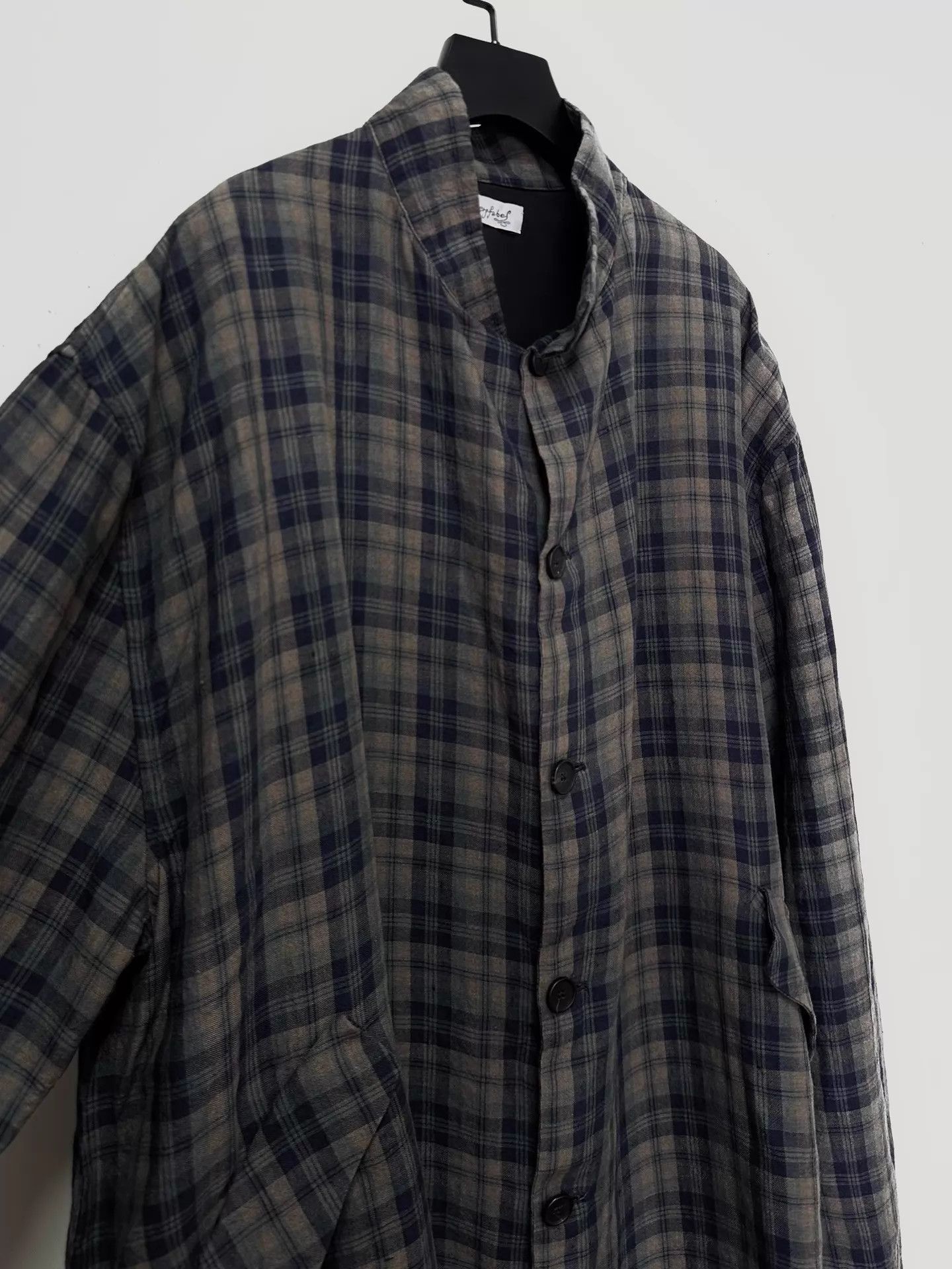 Bergfabel Gray Plaid Oversized Long-Sleeve Light Jacket Size US S / EU 44-46 / 1 - 5 Thumbnail