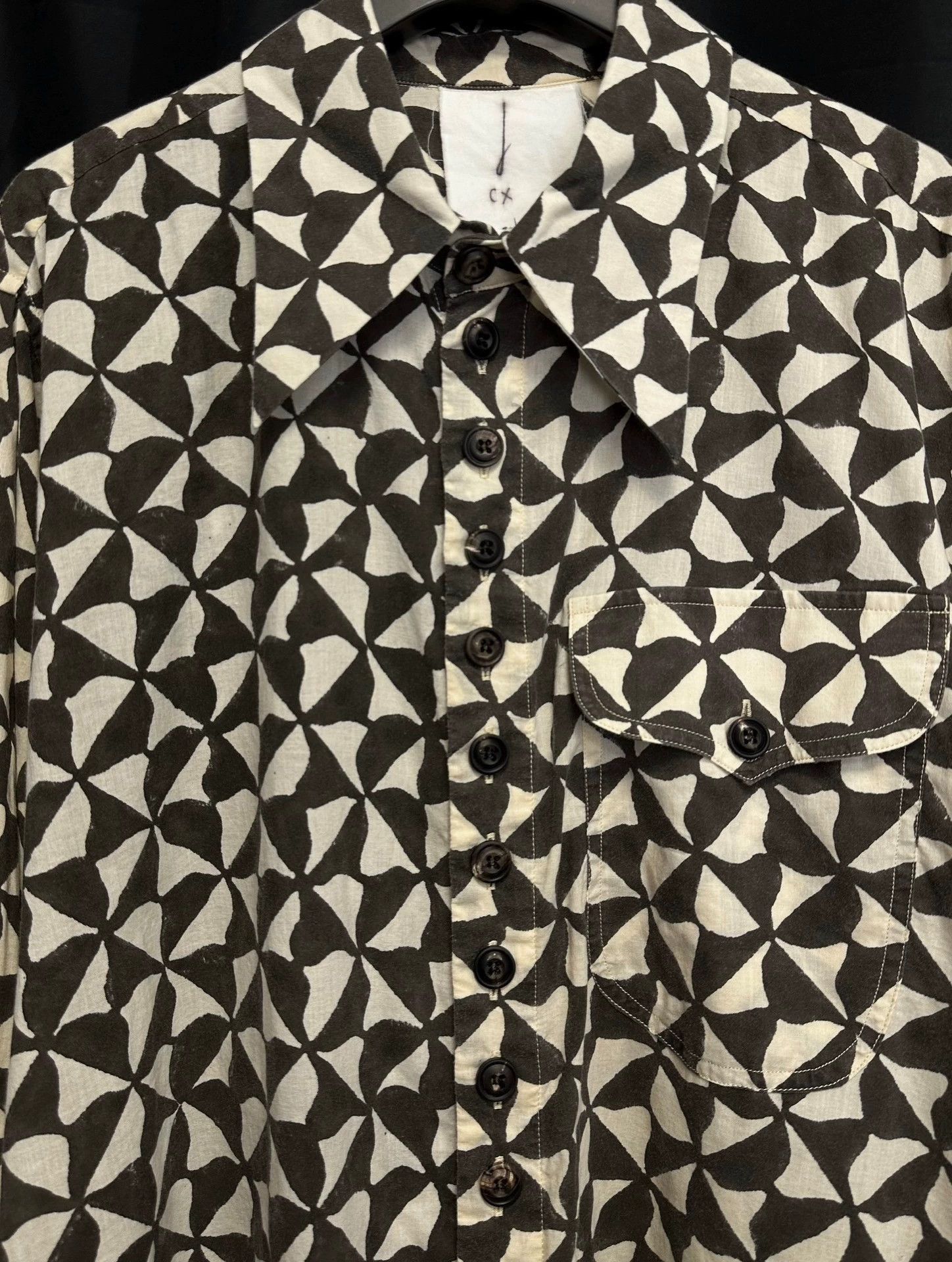 John Alexander Skelton Geometric Print Long Sleeve Button-Up Shirt Size US M / EU 48-50 / 2 - 6 Thumbnail