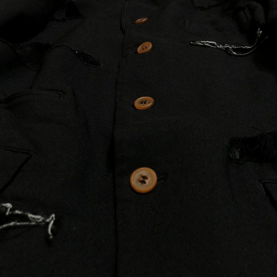 Comme des Garcons Black Distressed Button-Front Jacket XS Size US XS / EU 42 / 0 - 6 Thumbnail