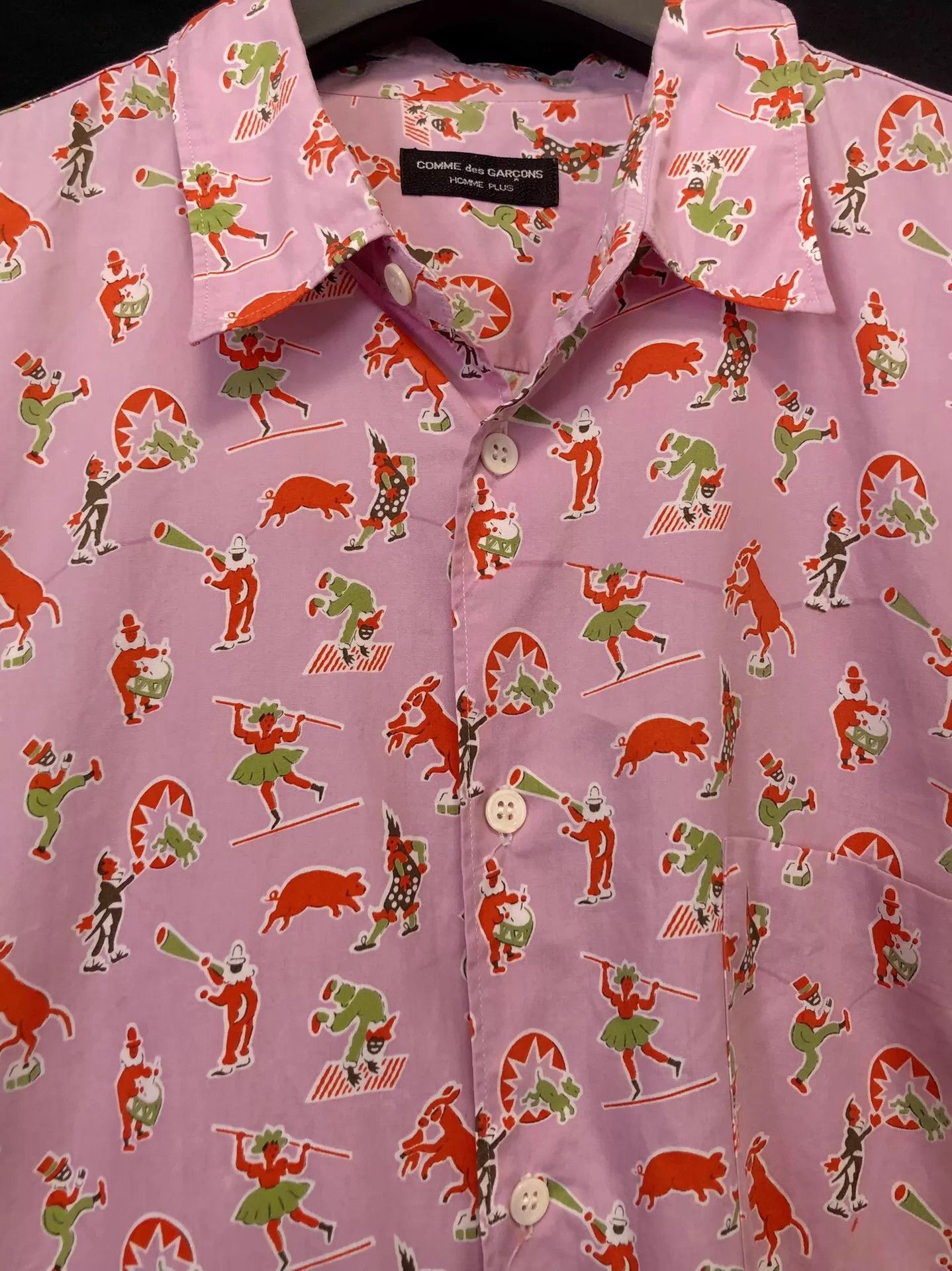 Comme des Garcons Pink Printed Short Sleeve Button-Up Shirt Size US S / EU 44-46 / 1 - 5 Thumbnail