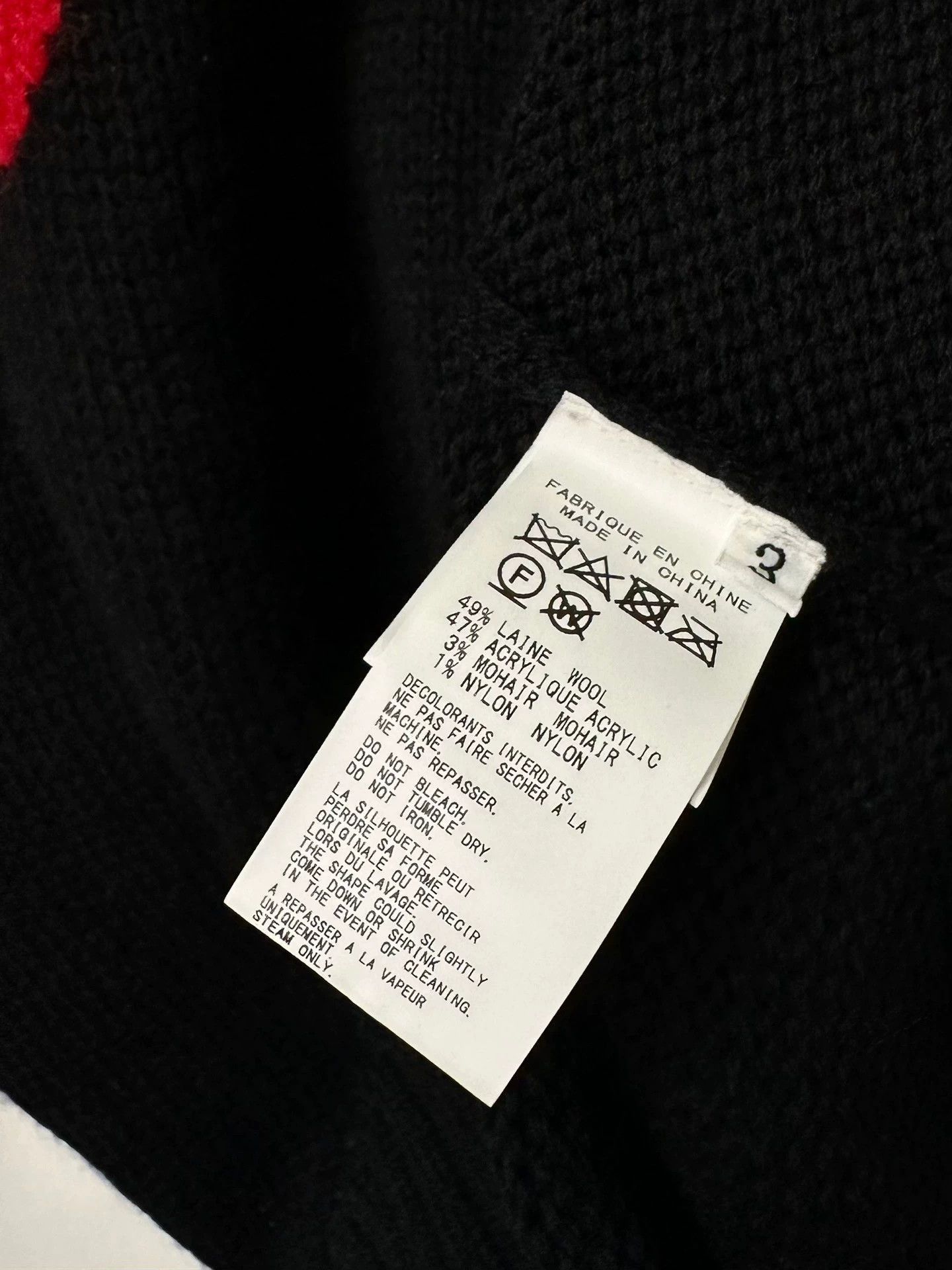 Yohji Yamamoto Black Turtleneck Sweater with Red Cherry Design Size US L / EU 52-54 / 3 - 8 Thumbnail