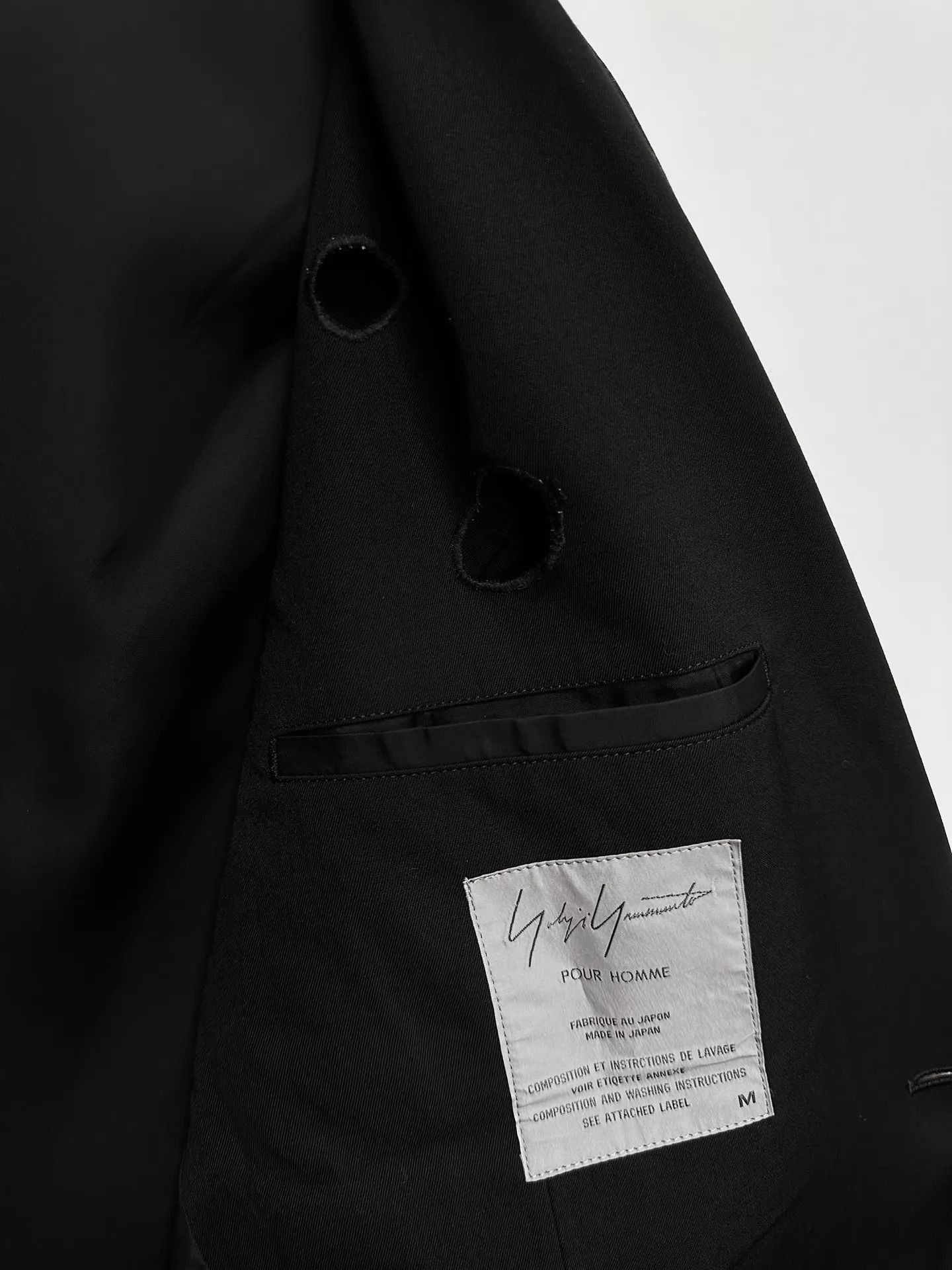 Yohji Yamamoto Black Cut-Out Detail Light Jacket Size US M / EU 48-50 / 2 - 7 Thumbnail
