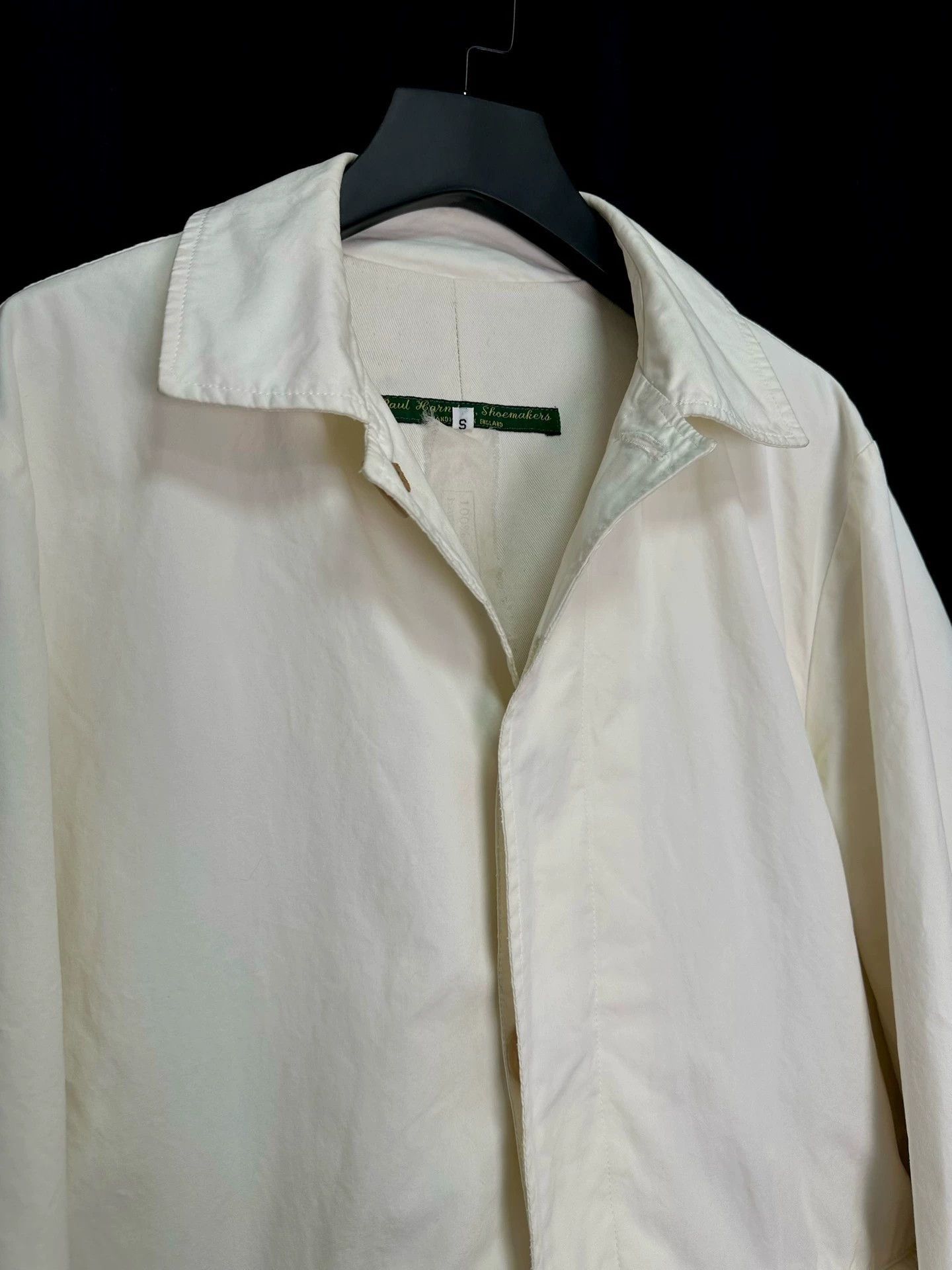 Paul Harnden Shoemakers Beige Lightweight Collared Jacket with Pockets Size US S / EU 44-46 / 1 - 7 Thumbnail