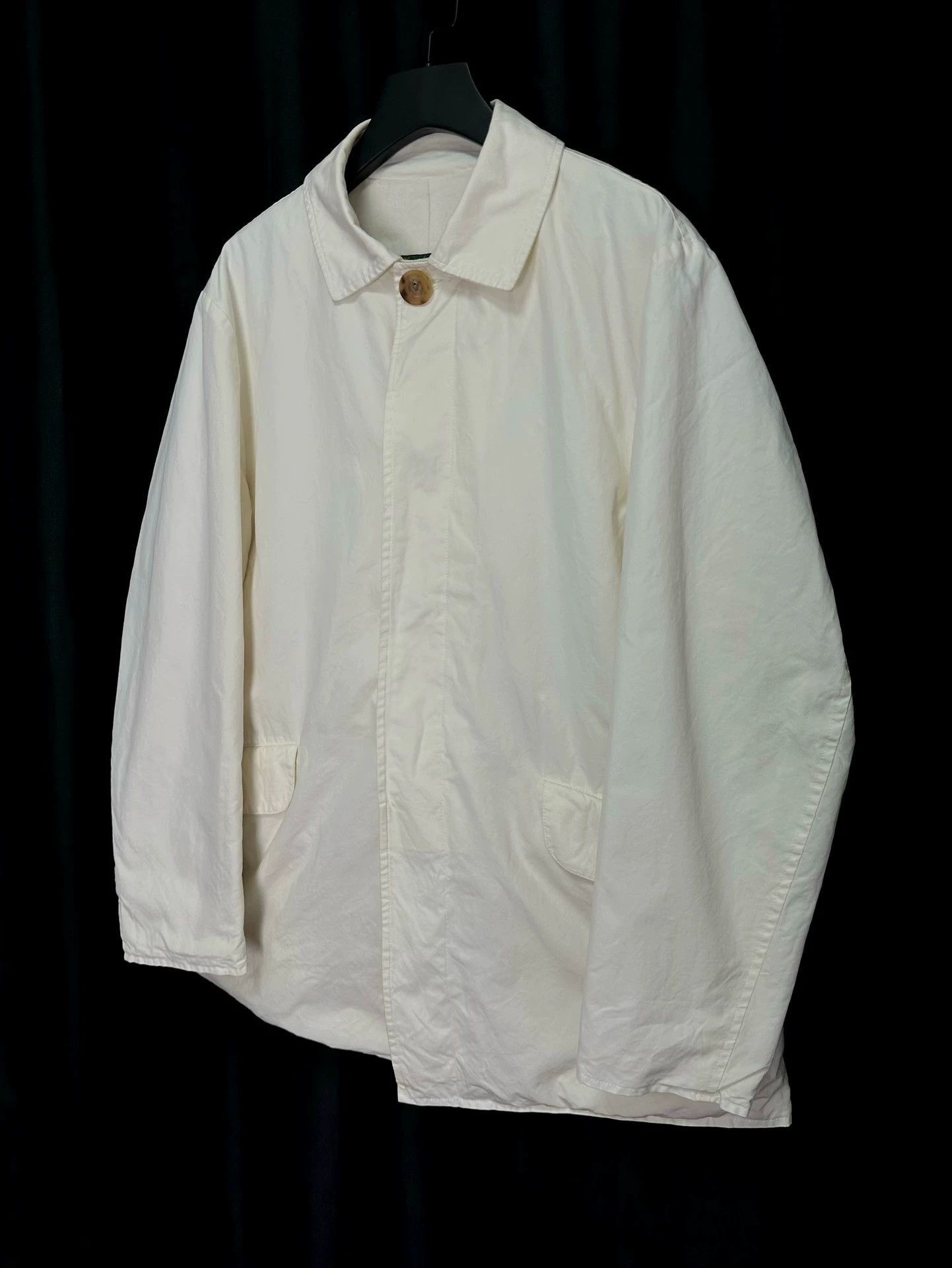 Paul Harnden Shoemakers Beige Lightweight Collared Jacket with Pockets Size US S / EU 44-46 / 1 - 4 Thumbnail
