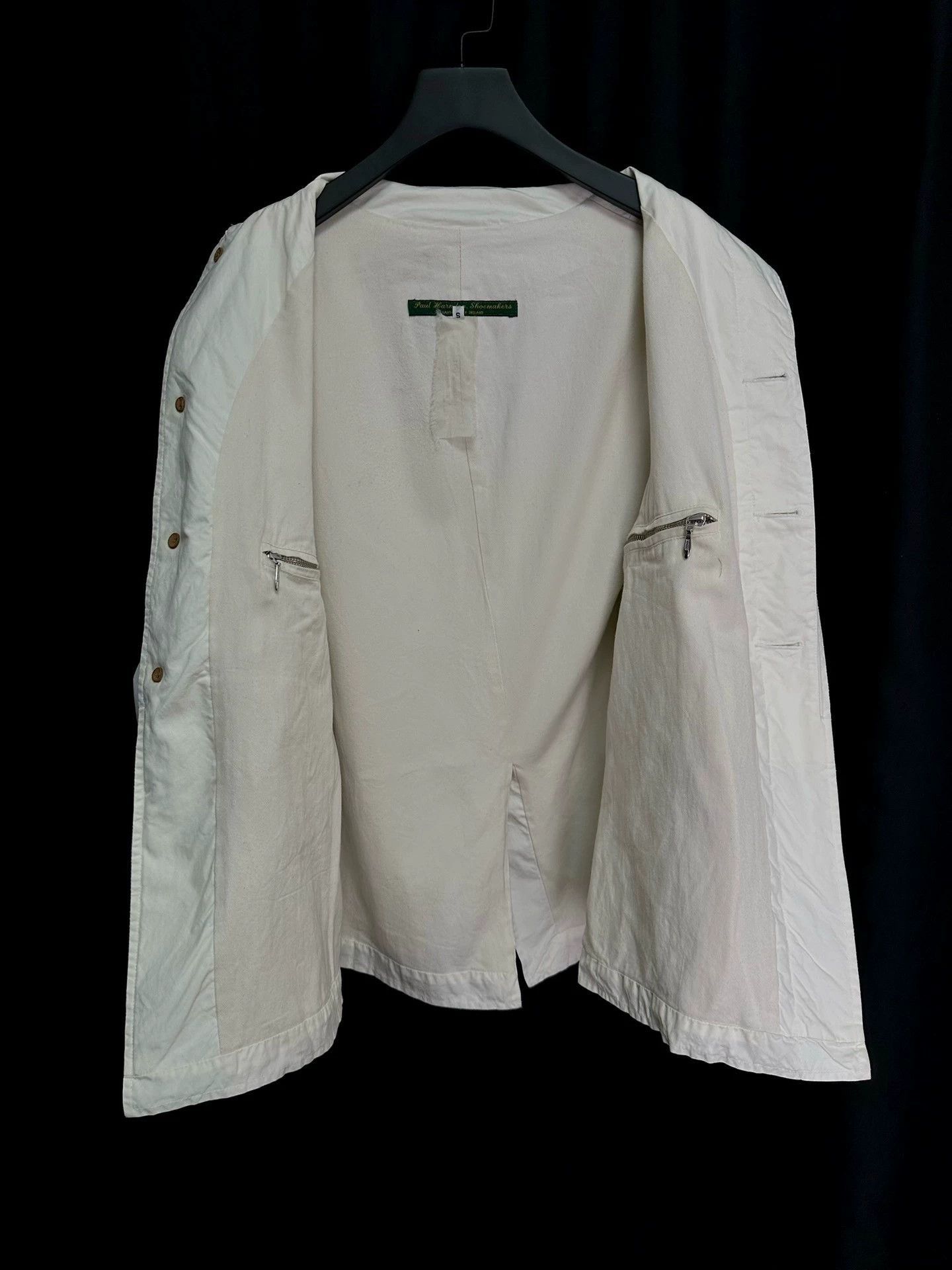 Paul Harnden Shoemakers Beige Lightweight Collared Jacket with Pockets Size US S / EU 44-46 / 1 - 5 Thumbnail