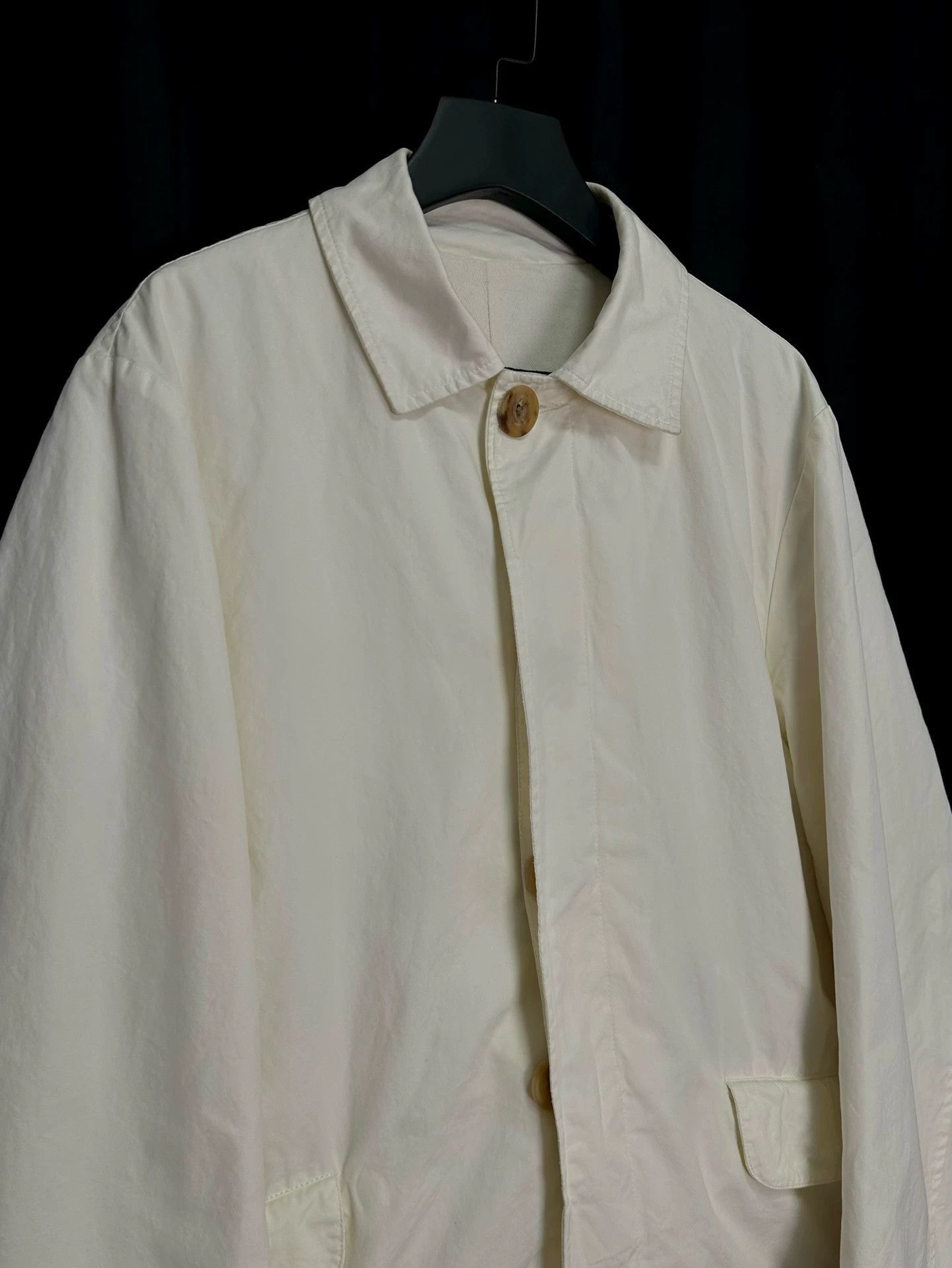 Paul Harnden Shoemakers Beige Lightweight Collared Jacket with Pockets Size US S / EU 44-46 / 1 - 6 Thumbnail