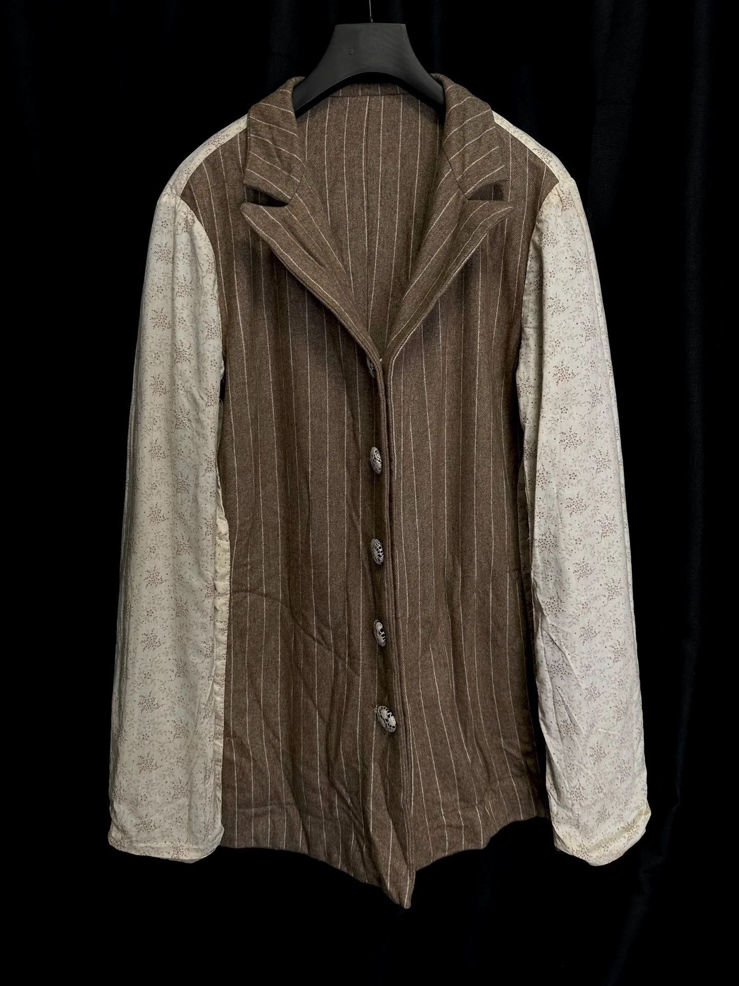 Geoffrey B. Small Brown Striped Button-Front Light Jacket Size S Size US S / EU 44-46 / 1 - 2 Thumbnail