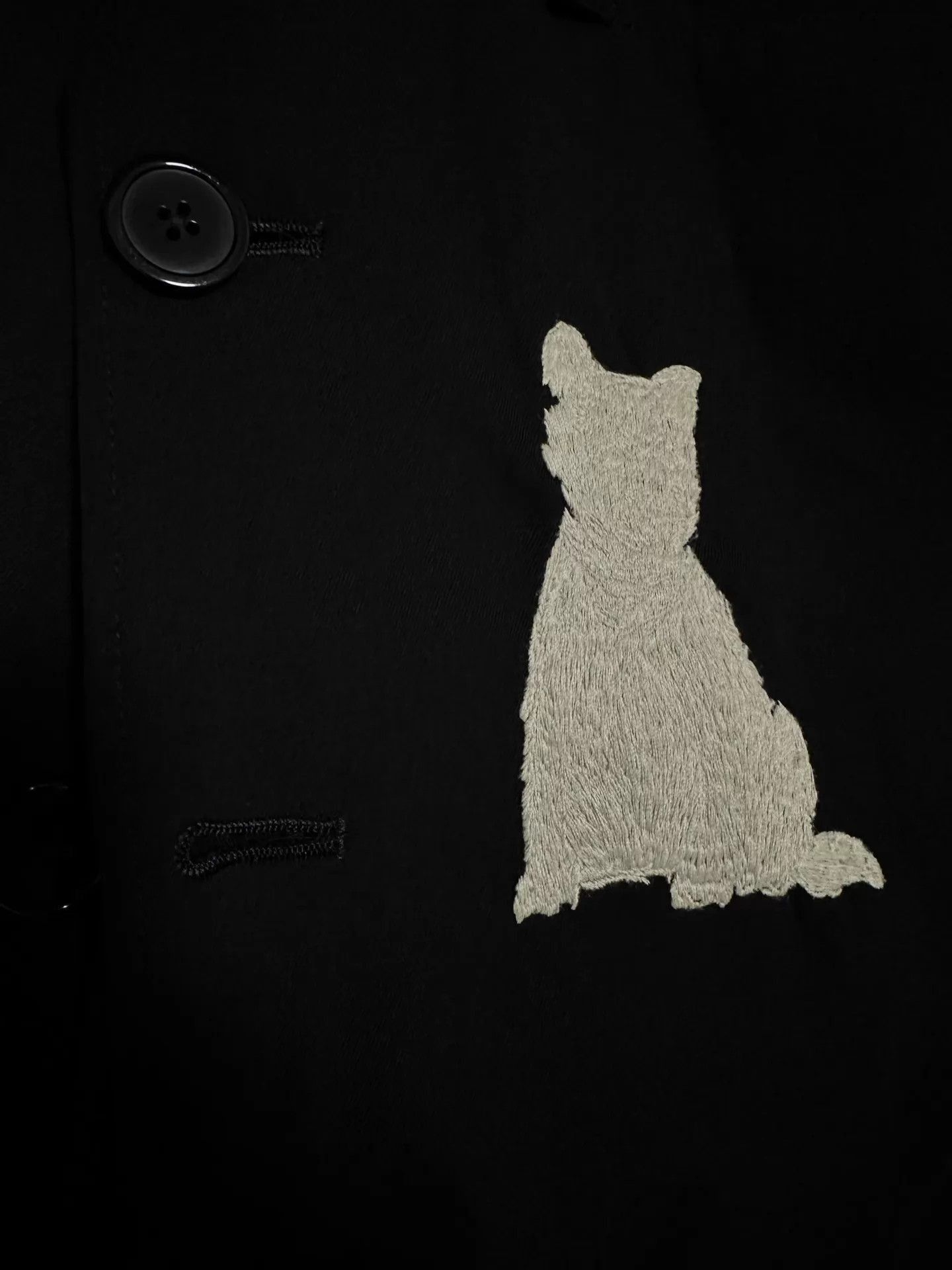 Yohji Yamamoto Black Blazer with White Dog Embroidery Size S Size US S / EU 44-46 / 1 - 7 Thumbnail