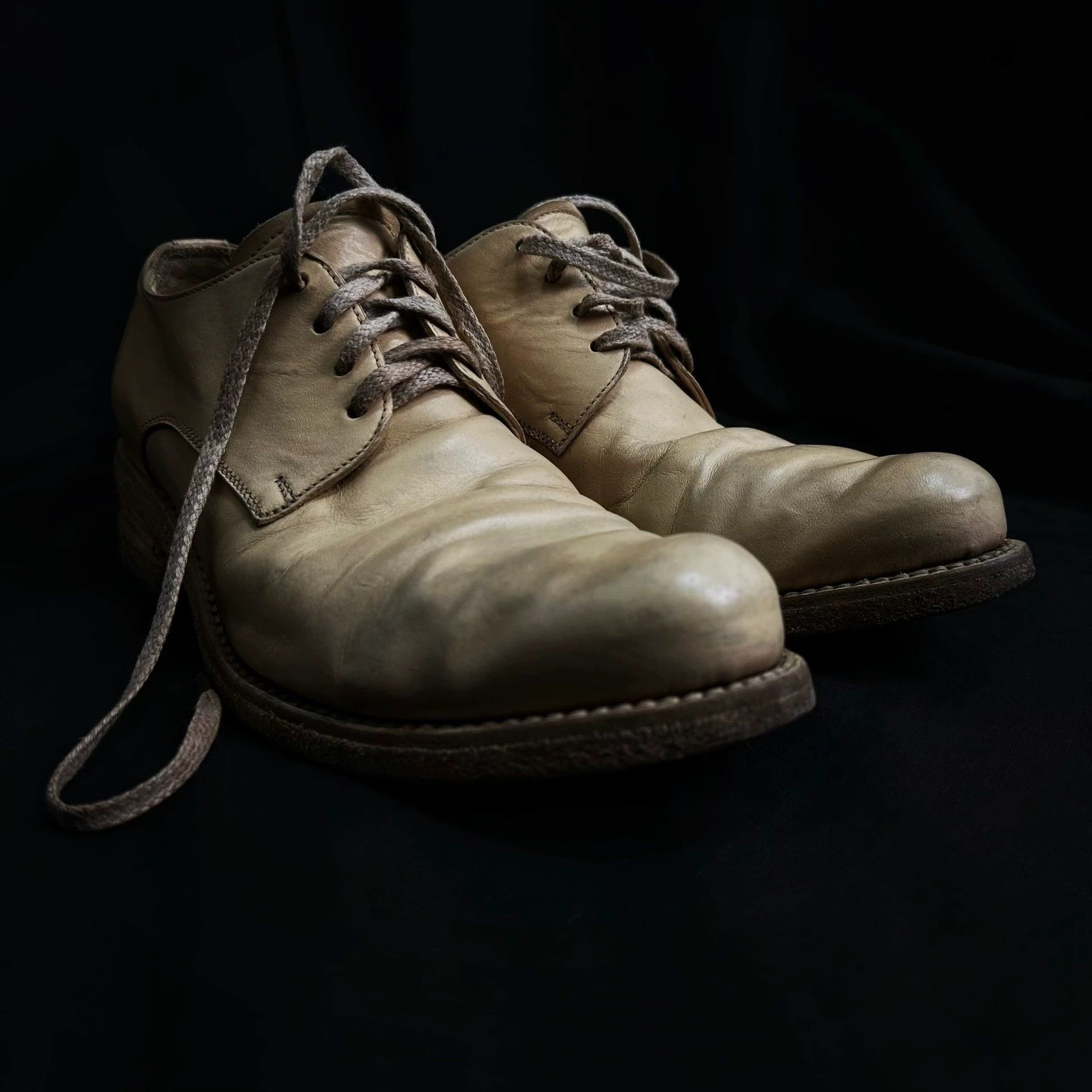 A1923 Yellow Leather Lace-Up Shoes Size 7 Size US 7 / EU 40 - 6 Thumbnail