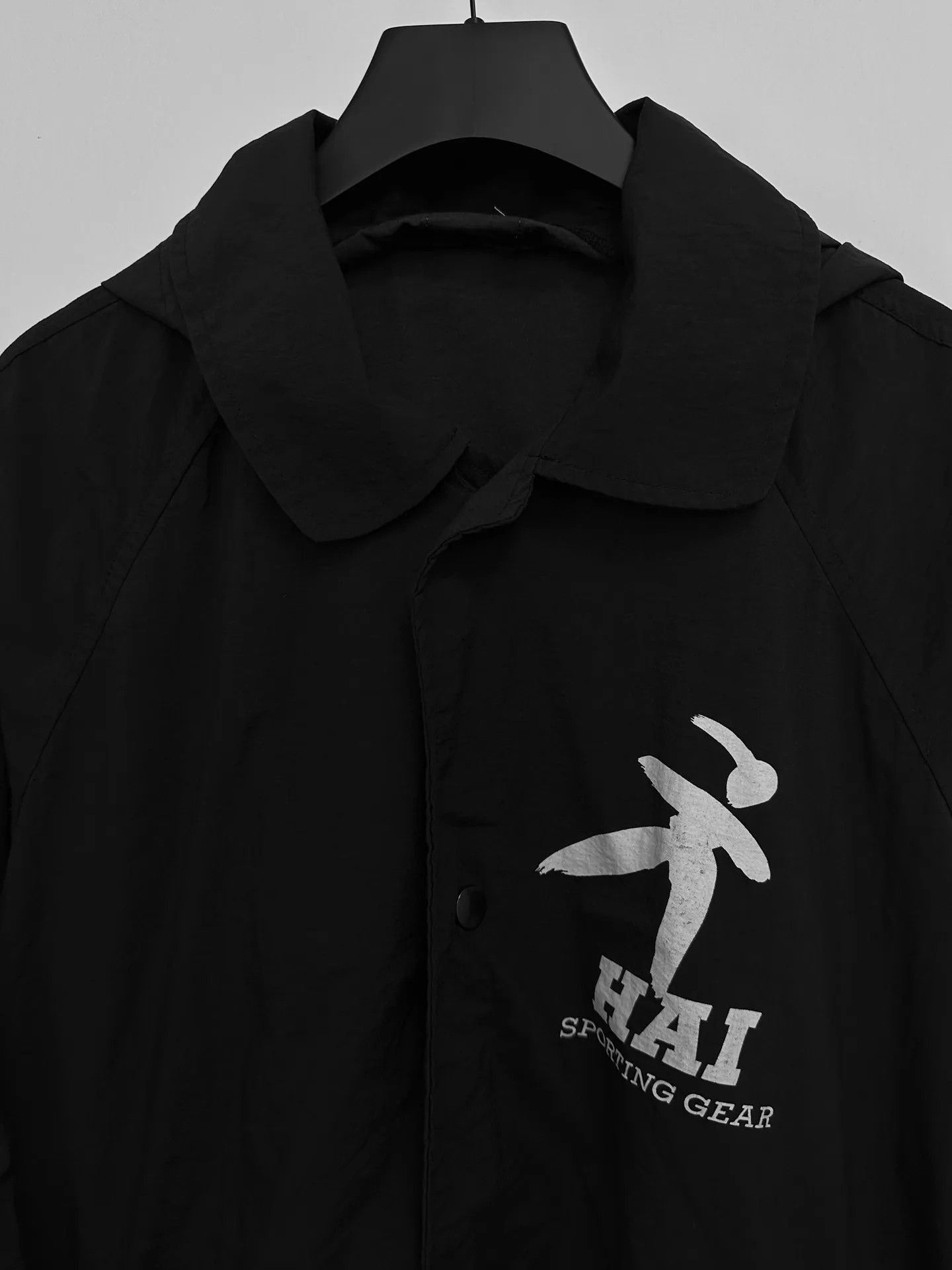 Issey Miyake Black Collared Button-Up Jacket with Graphic Print Size US M / EU 48-50 / 2 - 5 Thumbnail