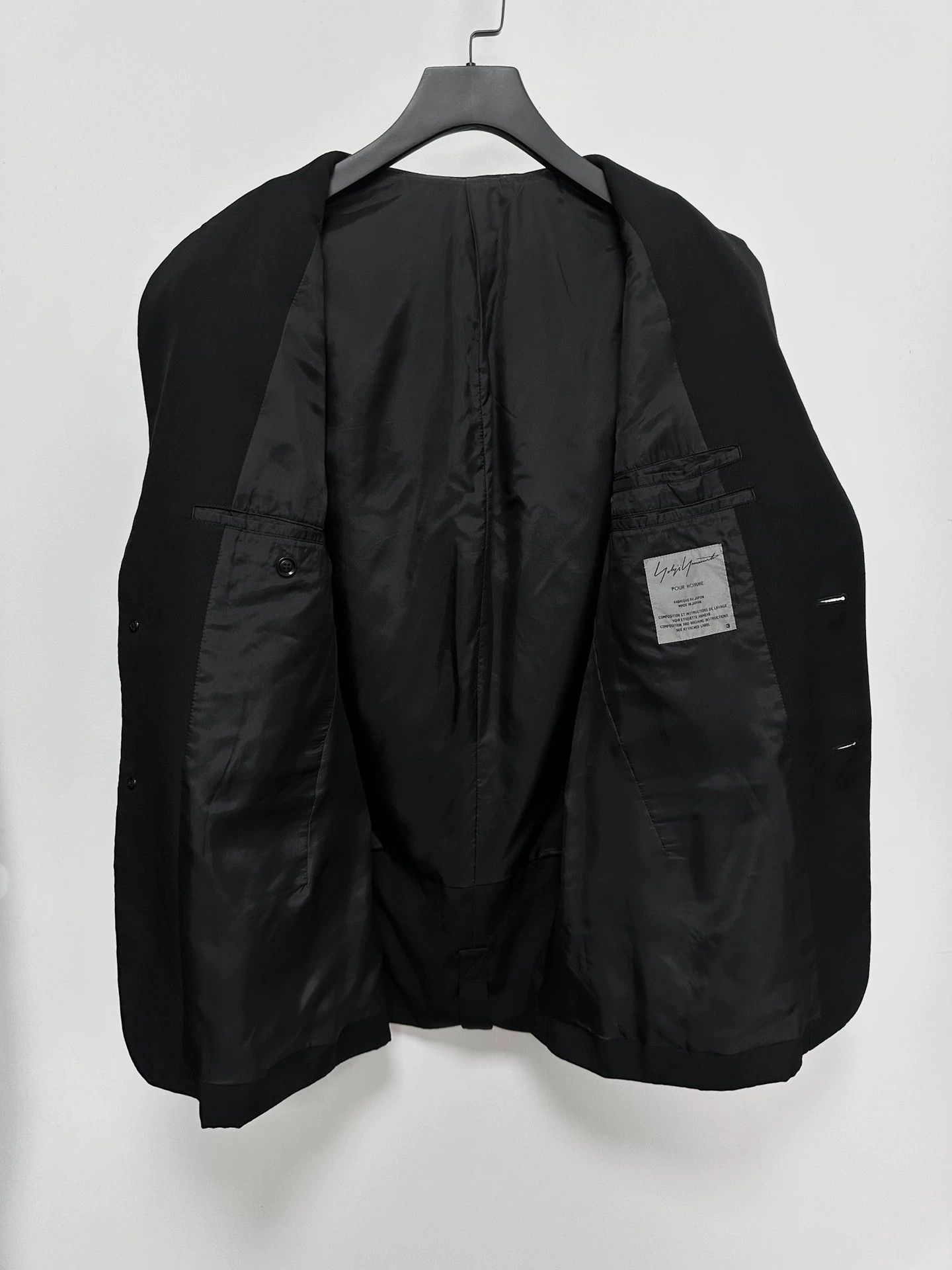 Yohji Yamamoto Black Tailored Blazer with Button Closure Size US L / EU 52-54 / 3 - 3 Thumbnail