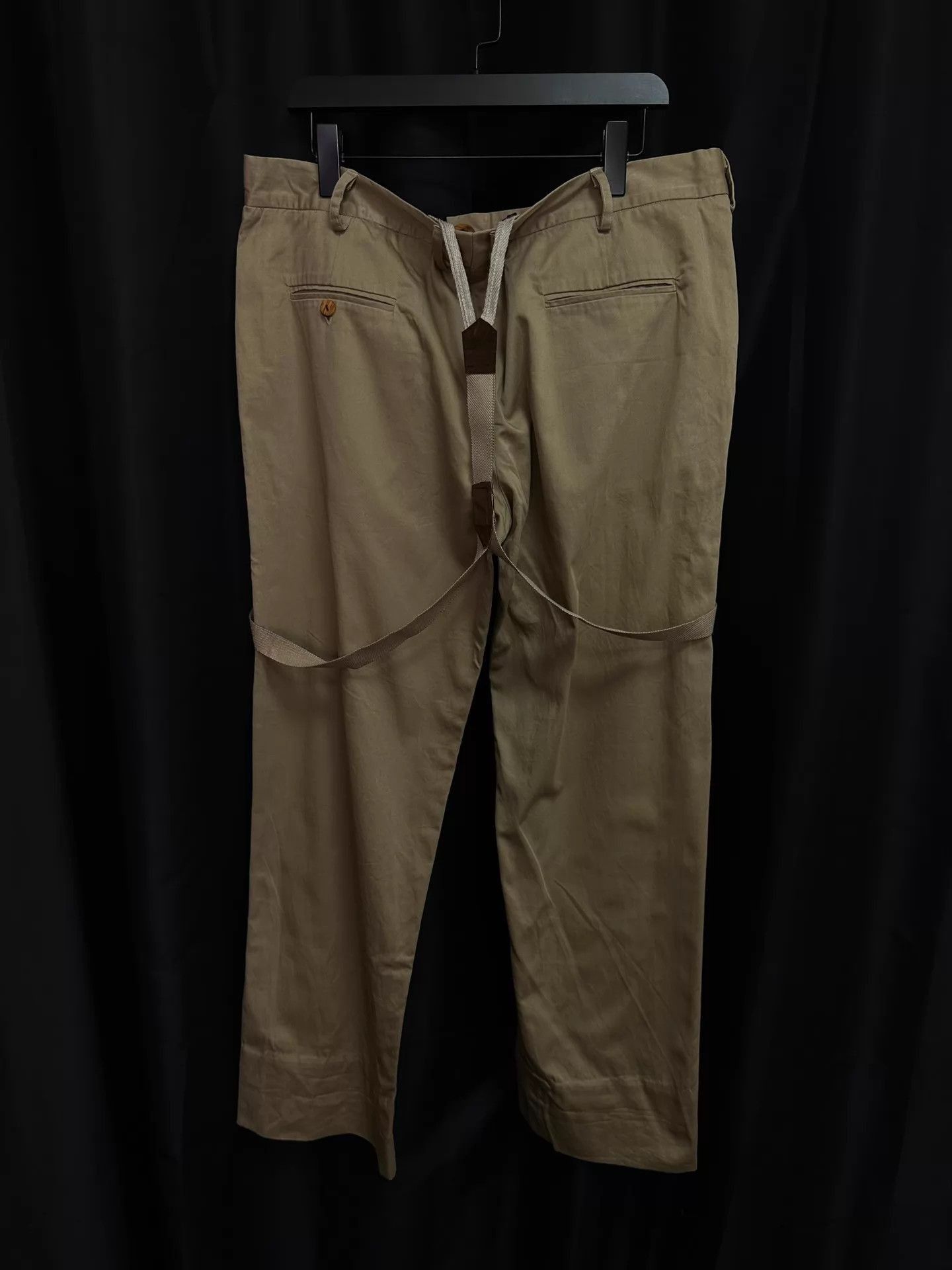 Geoffrey B. Small Beige Suspender-Accent Casual Pants Size 36 Size US 36 / EU 52 - 2 Thumbnail