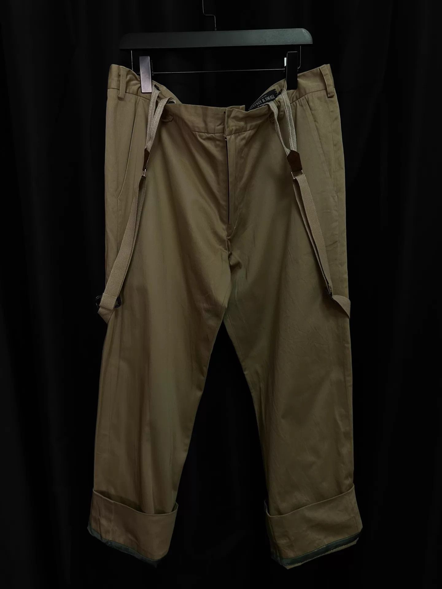 Geoffrey B. Small Beige Suspender-Accent Casual Pants Size 36 Size US 36 / EU 52 - 3 Thumbnail