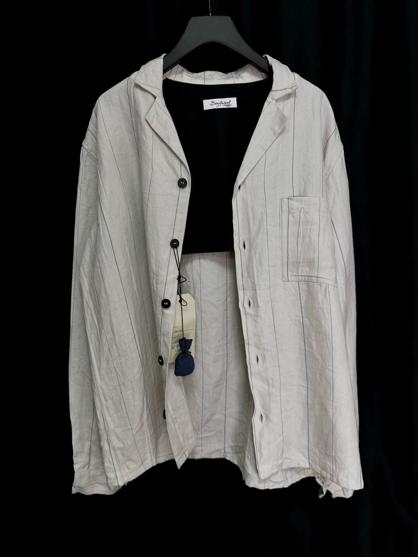 Bergfabel Beige Striped Long Sleeve Button-Up Shirt Size US S / EU 44-46 / 1 - 2 Thumbnail