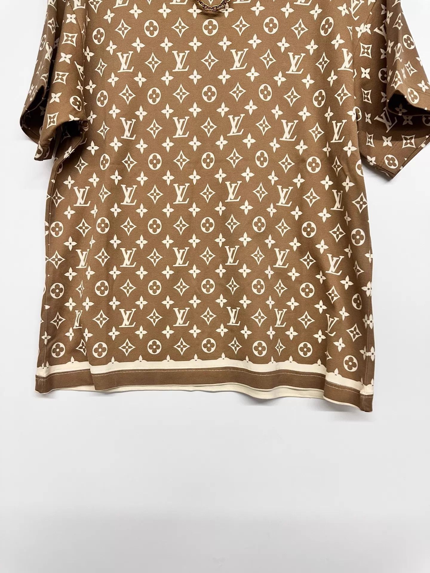 Louis Vuitton Beige Short Sleeve Patterned T-Shirt Size US M / EU 48-50 / 2 - 5 Thumbnail