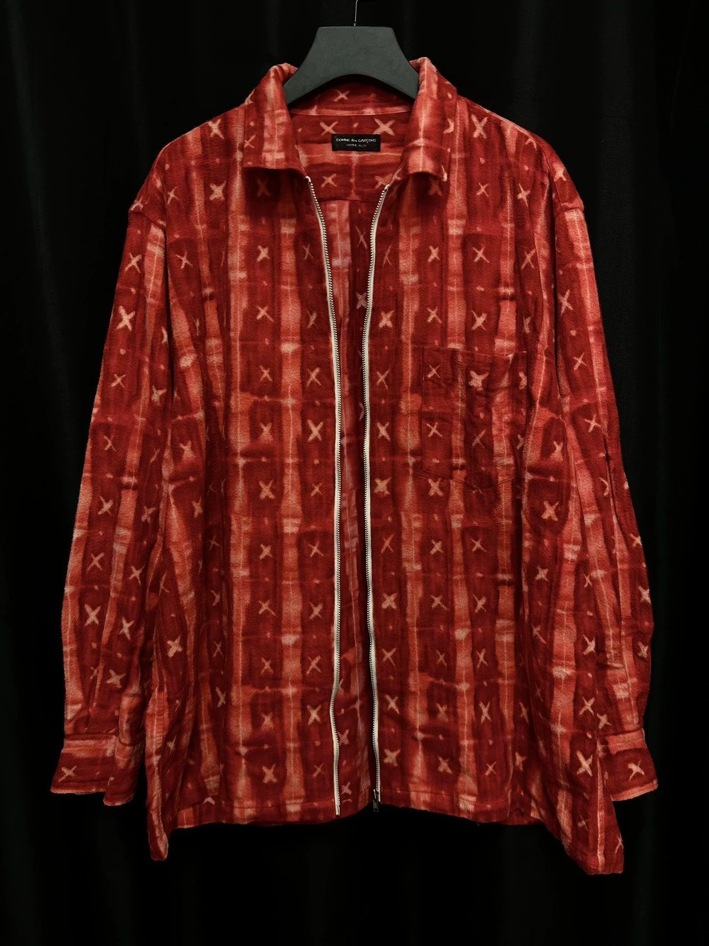 Comme des Garcons Red Star Print Long Sleeve Zip Front Shirt Size US M / EU 48-50 / 2 - 4 Thumbnail