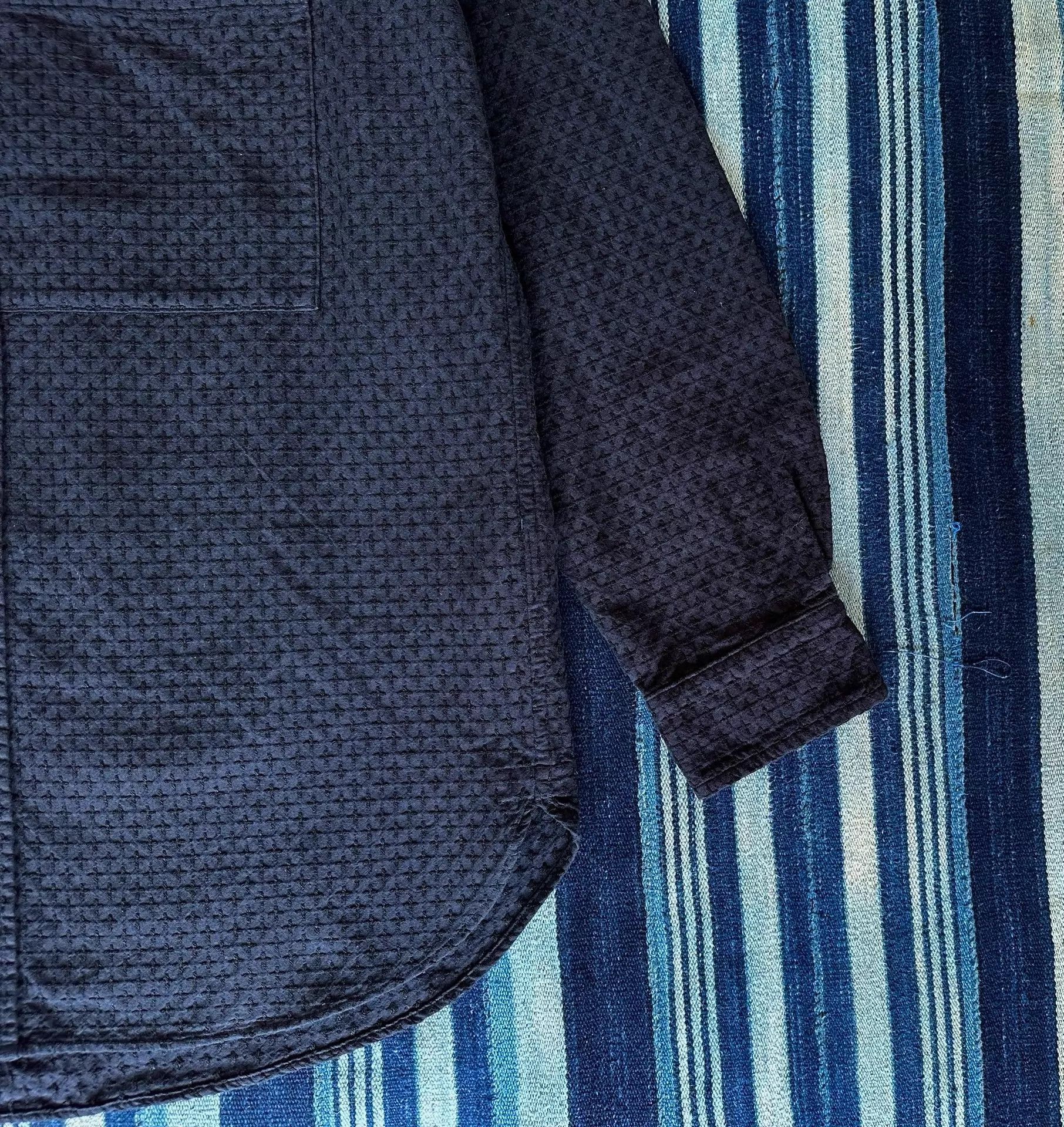 KUON Blue Textured Button-Up Shirt Size S Size US S / EU 44-46 / 1 - 4 Thumbnail