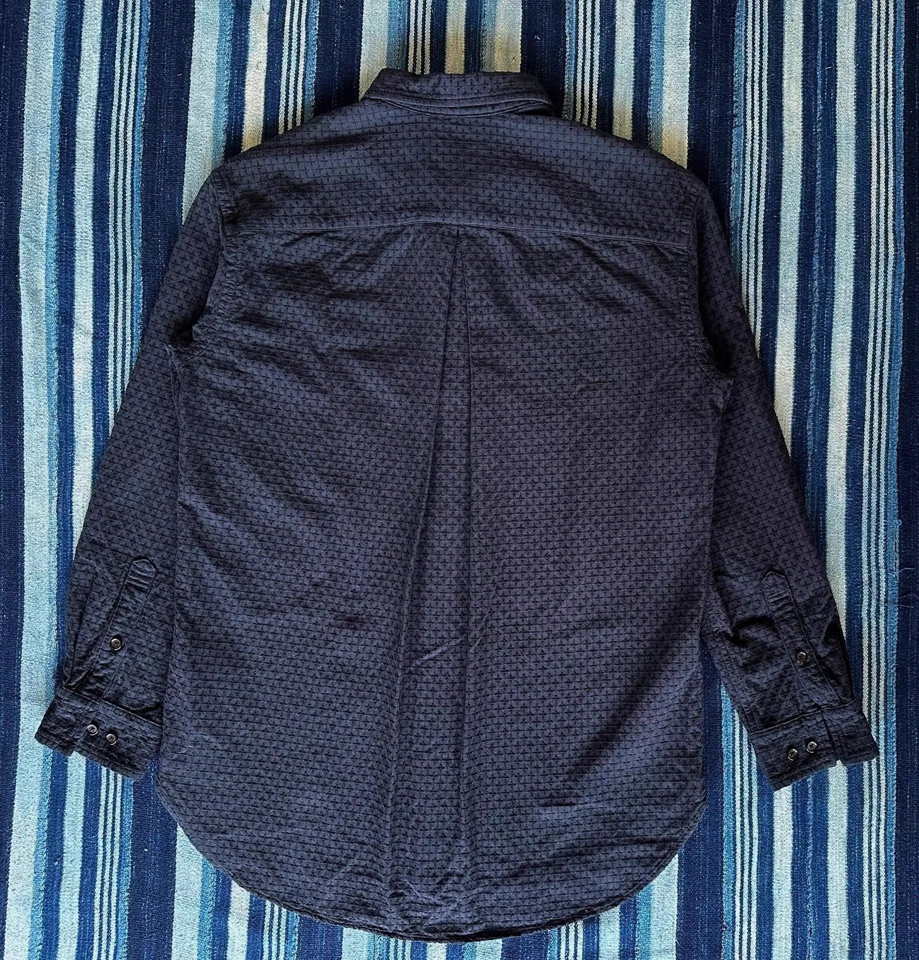 KUON Blue Textured Button-Up Shirt Size S Size US S / EU 44-46 / 1 - 2 Thumbnail