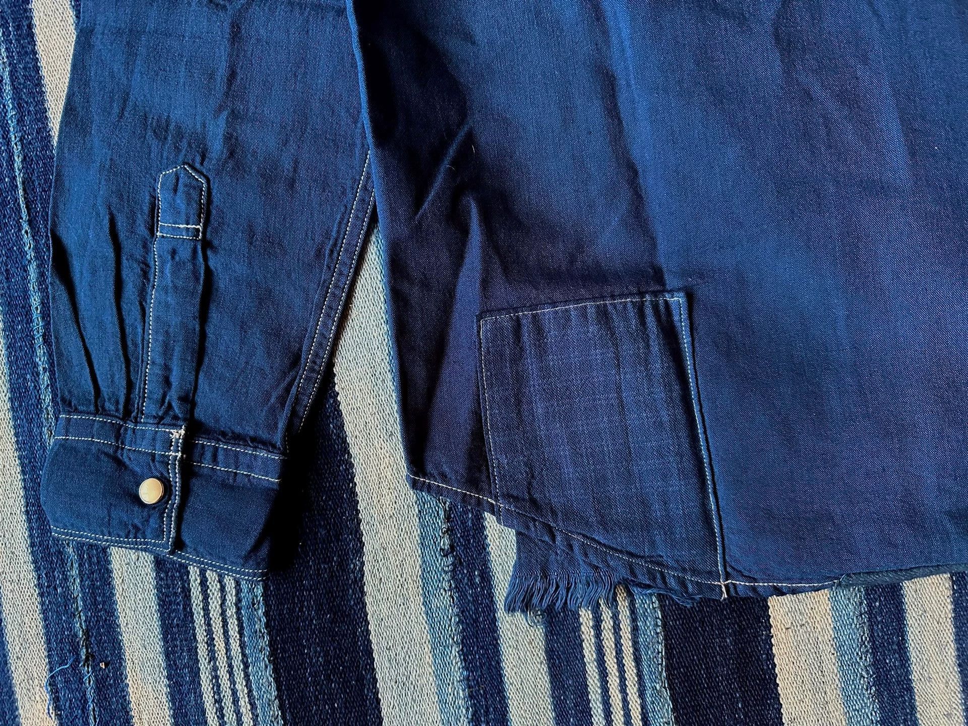 FDMTL Blue Denim Button-Up Shirt with Patch Details Size US S / EU 44-46 / 1 - 7 Thumbnail