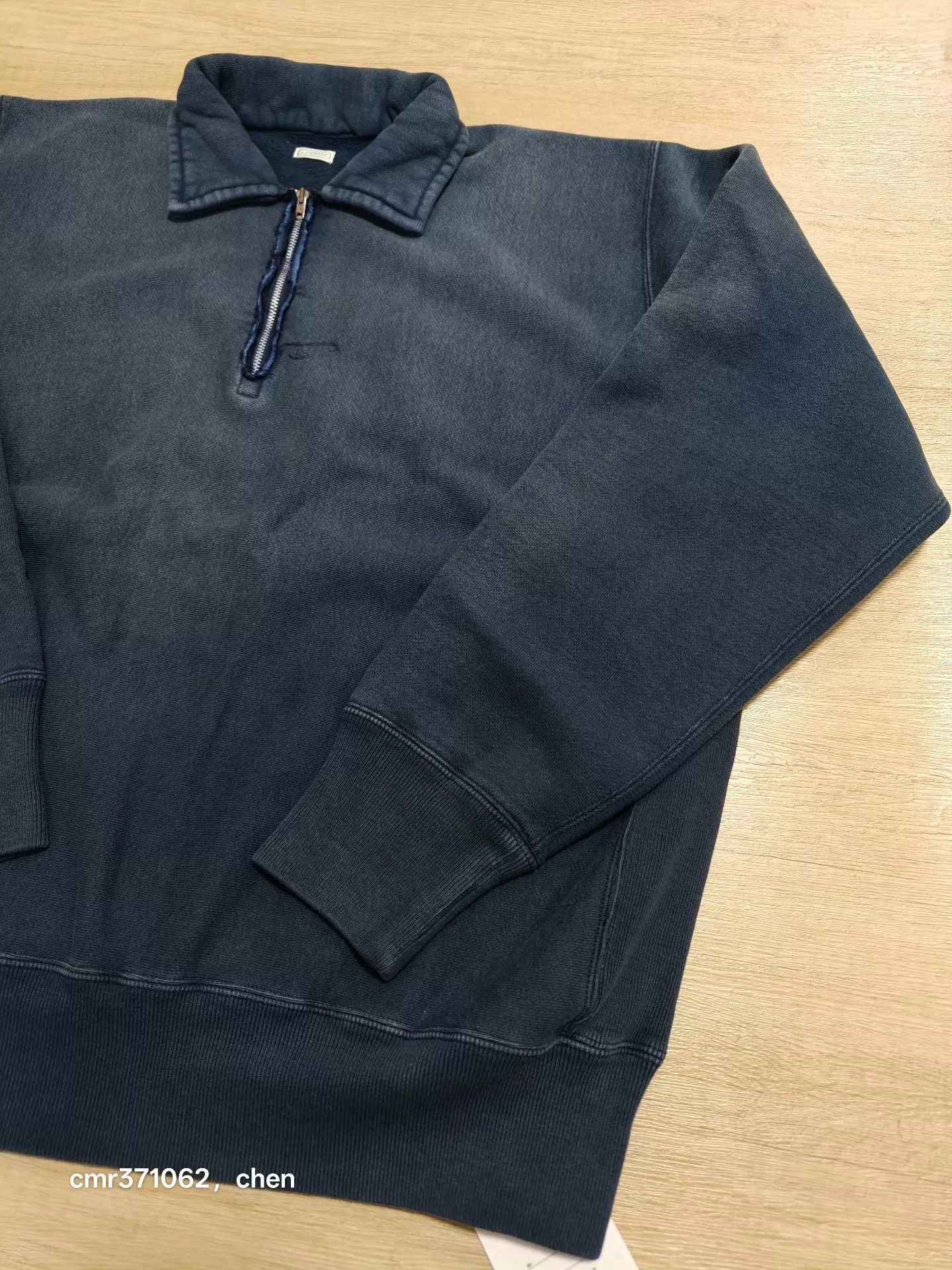 A.P.C. Blue Long Sleeve Half-Zip Collar Sweatshirt Size US M / EU 48-50 / 2 - 2 Thumbnail