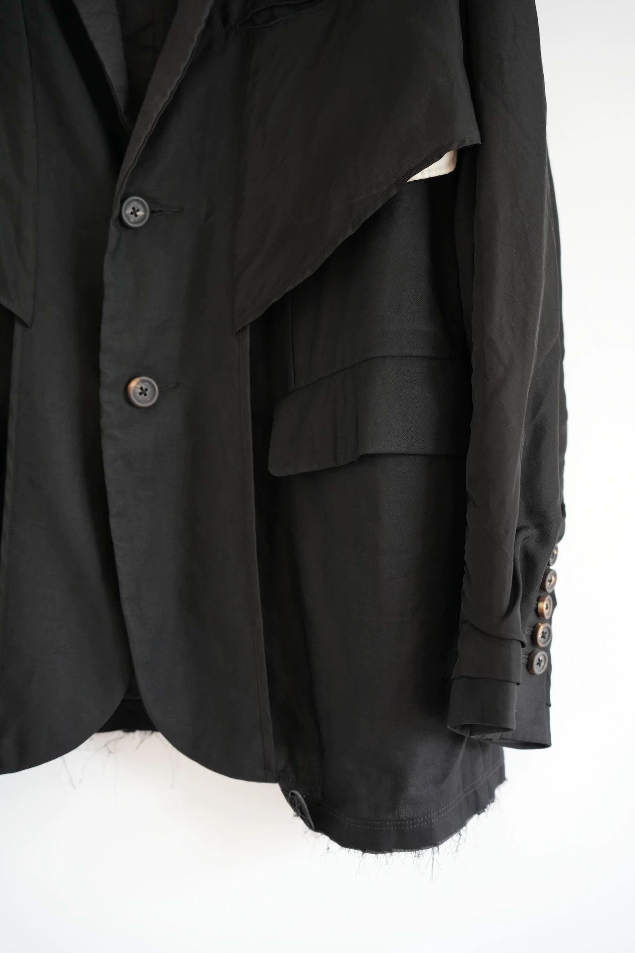 Ziggy Chen Black Layered Blazer Jacket with Button Details Size US S / EU 44-46 / 1 - 4 Thumbnail