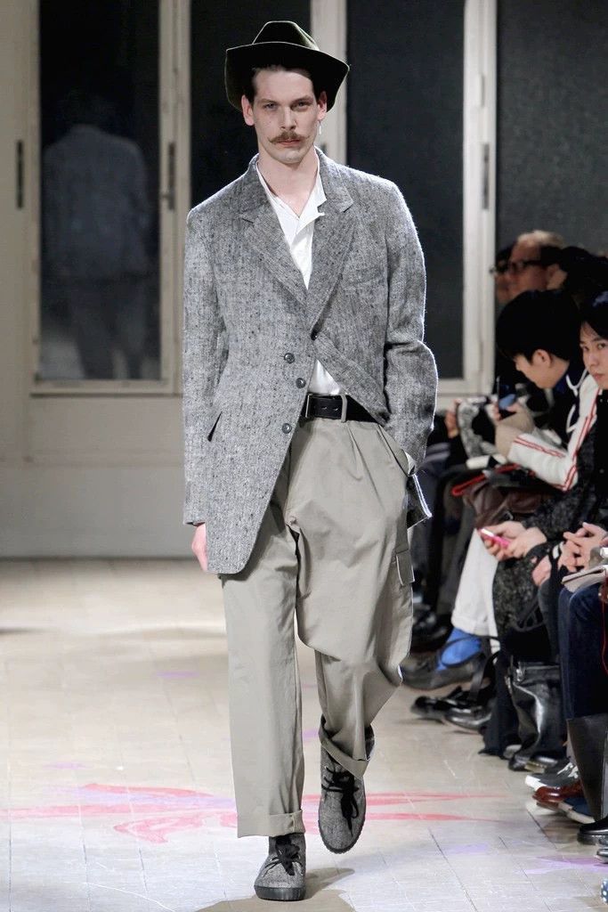 Yohji Yamamoto Gray Herringbone Buttoned Long Coat Size S Size US S / EU 44-46 / 1 - 4 Thumbnail