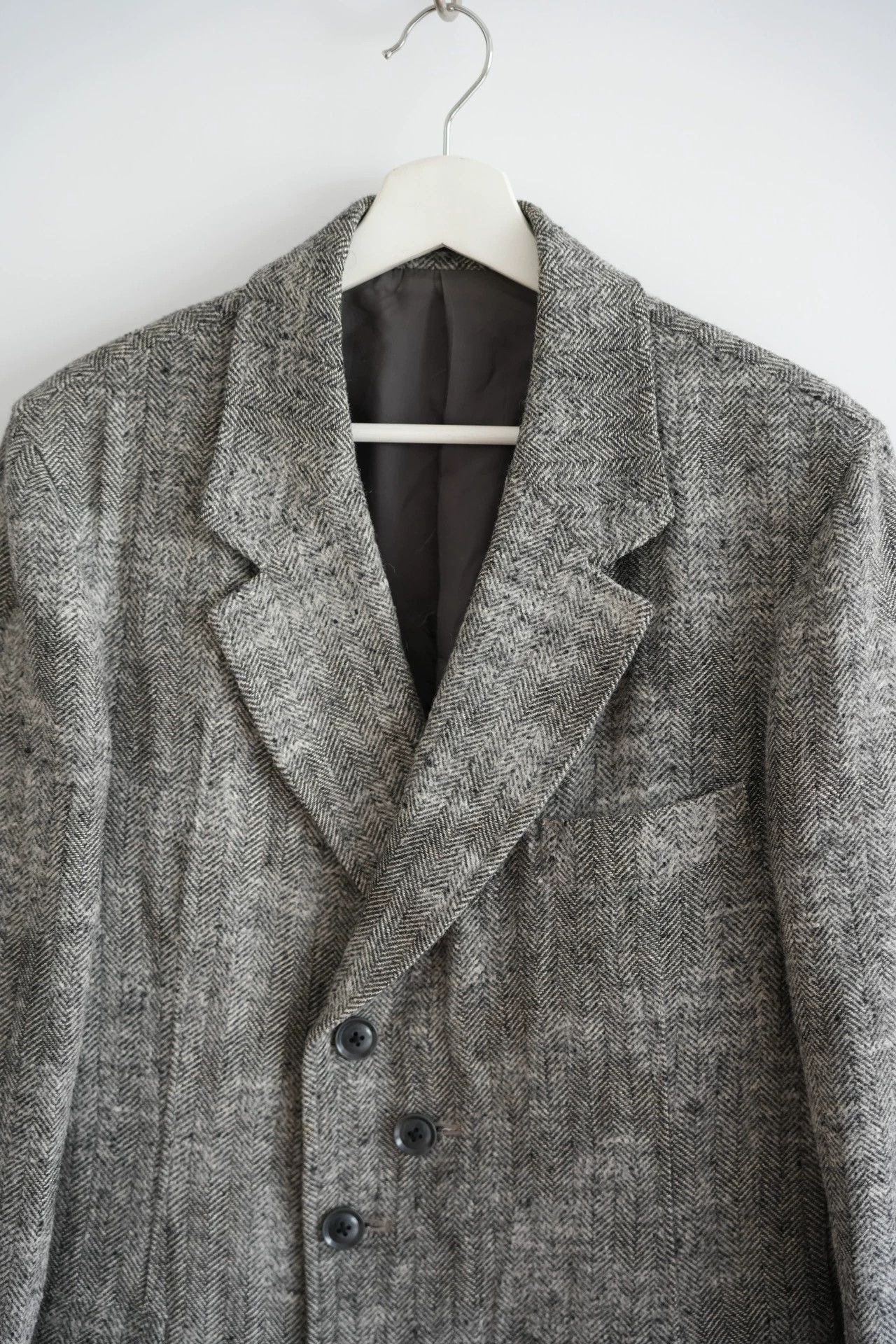 Yohji Yamamoto Gray Herringbone Buttoned Long Coat Size S Size US S / EU 44-46 / 1 - 5 Thumbnail