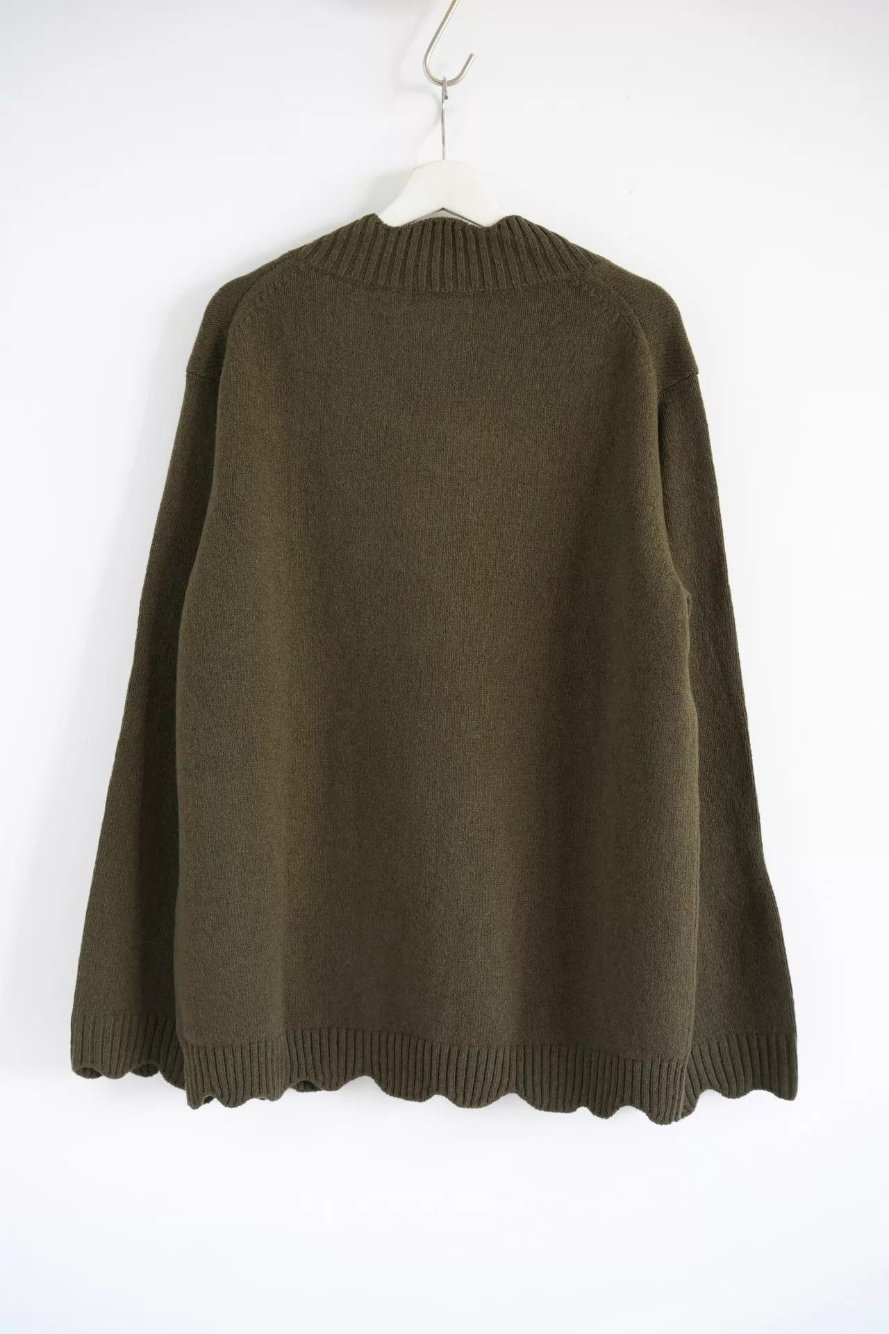 Yohji Yamamoto Green V-Neck Knit Sweater Size US L / EU 52-54 / 3 - 2 Thumbnail