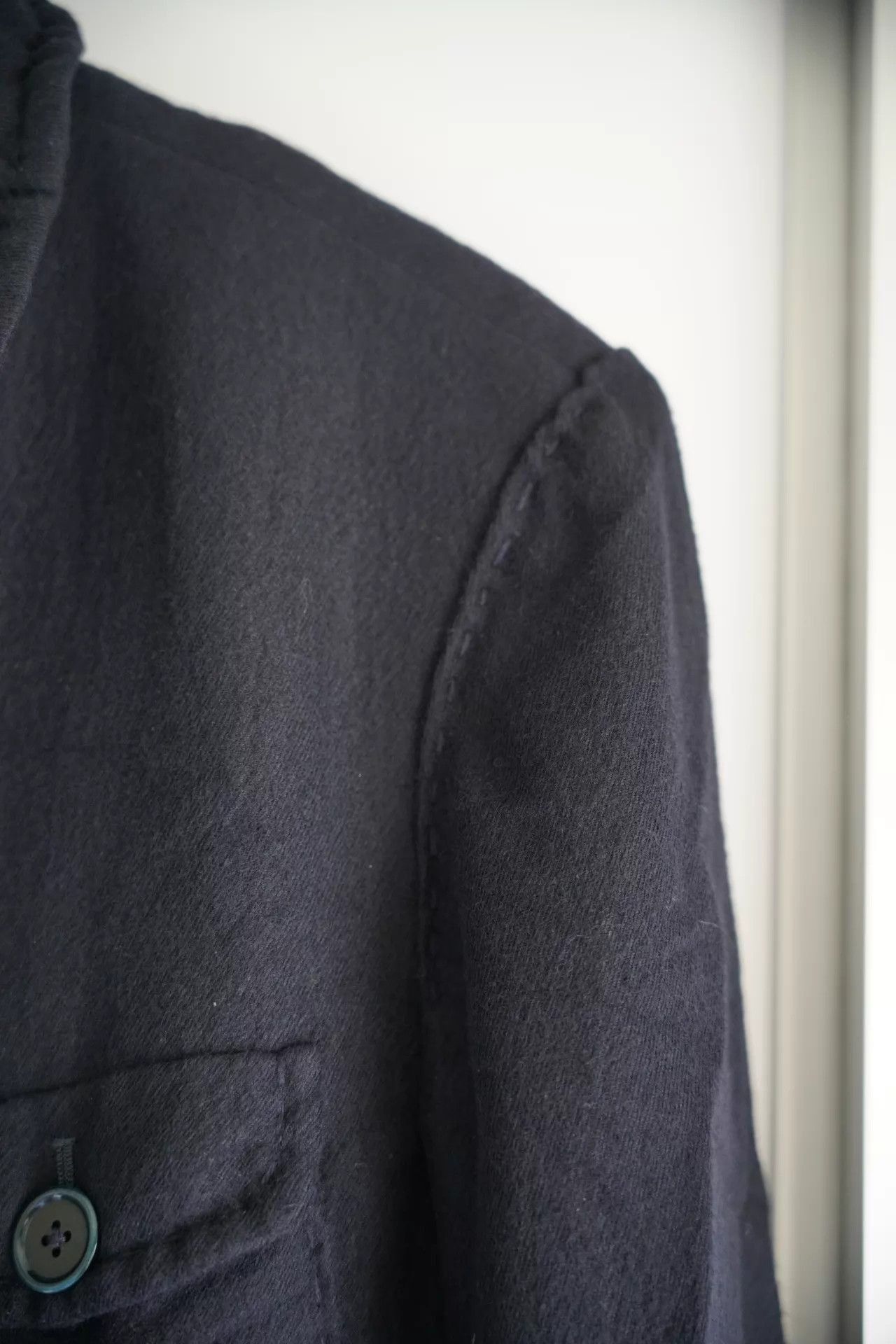 Yohji Yamamoto Blue Long Buttoned Coat Size M Size US M / EU 48-50 / 2 - 6 Thumbnail