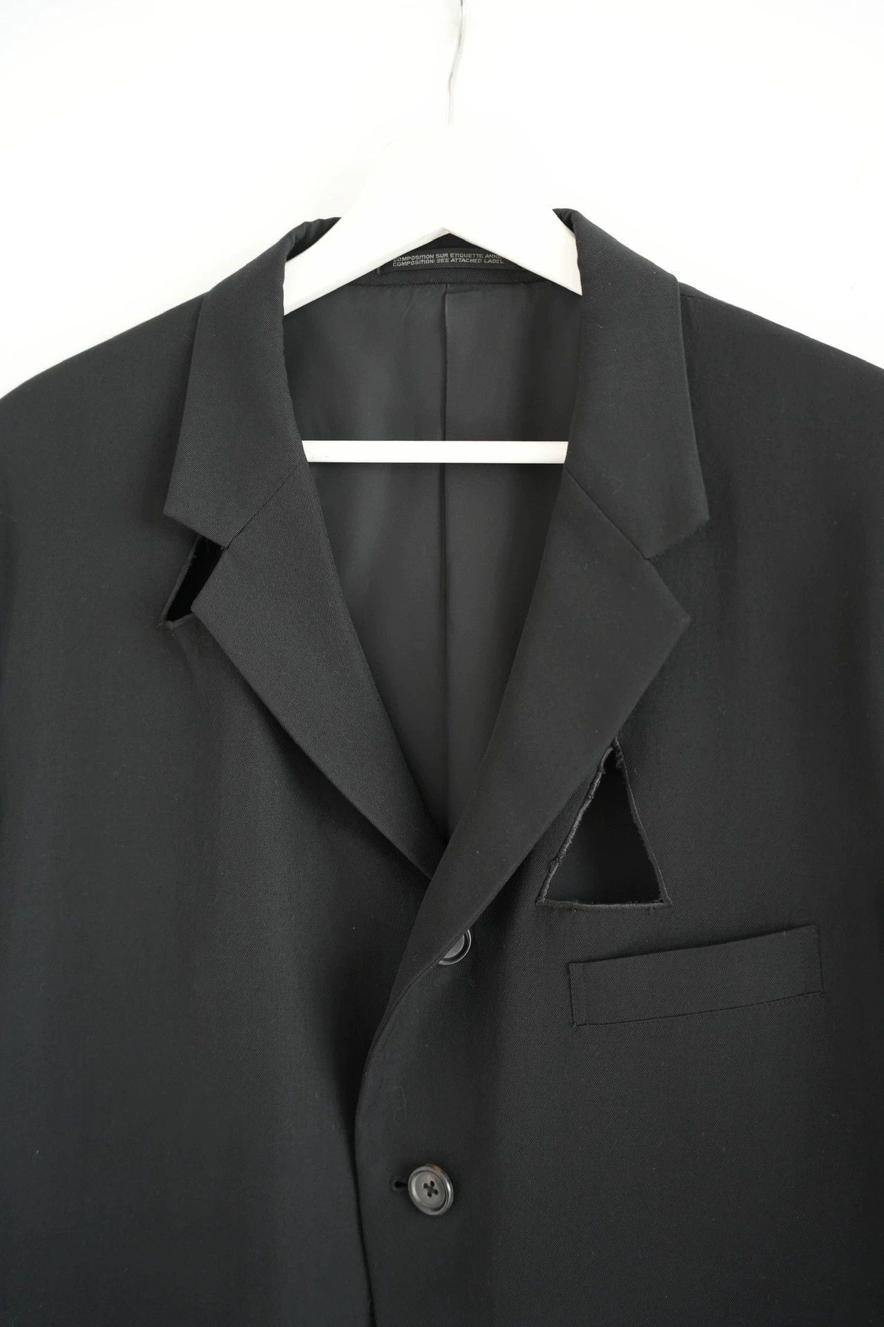 Yohji Yamamoto Black Single-Button Blazer with Pocket Detail Size US S / EU 44-46 / 1 - 4 Thumbnail