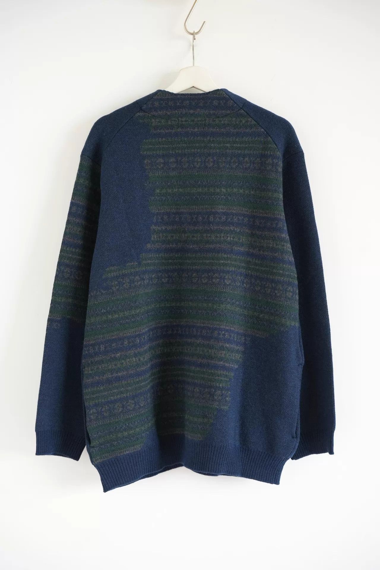 Yohji Yamamoto Blue V-Neck Button-Front Cardigan Size US L / EU 52-54 / 3 - 2 Thumbnail