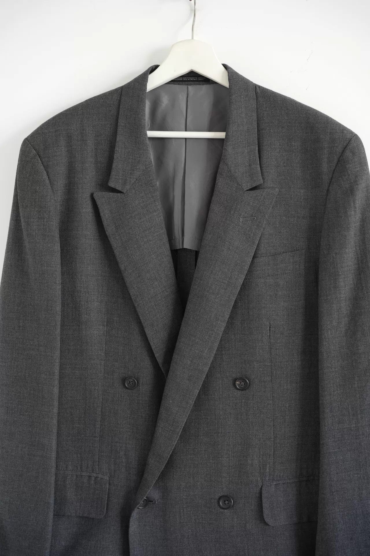 Yohji Yamamoto Gray Double-Breasted Blazer Size S Size US S / EU 44-46 / 1 - 3 Thumbnail