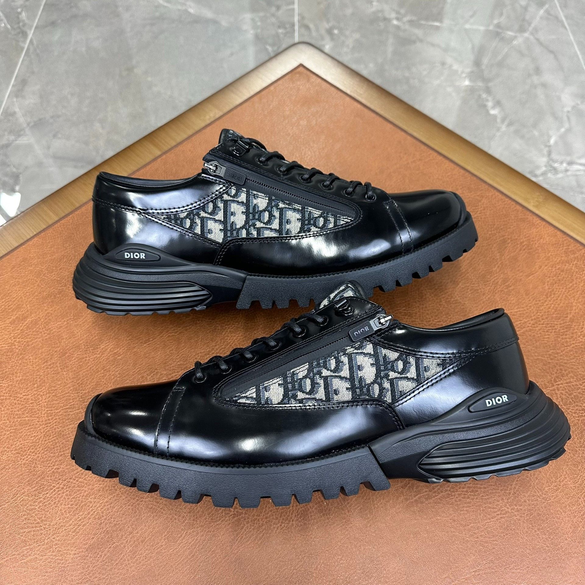 Dior Dior Leather Printed Black Lowtop Sneakers 12 Men Size US 12 / EU 45 - 4 Thumbnail