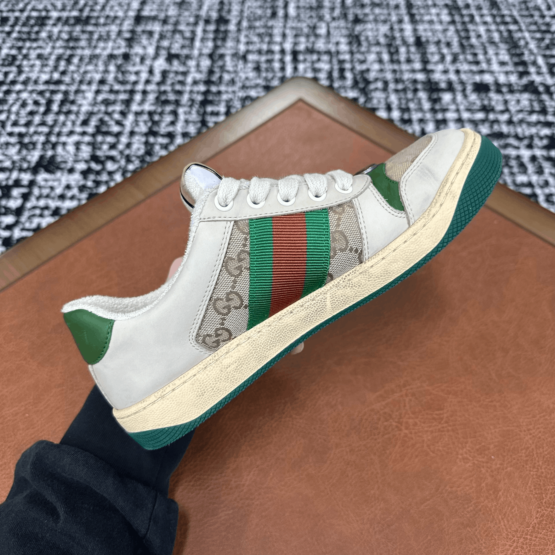 Gucci Gucci Canvas Green Lowtop Sneakers it_36-5 Women Size US 6.5 / IT 36.5 - 5 Thumbnail