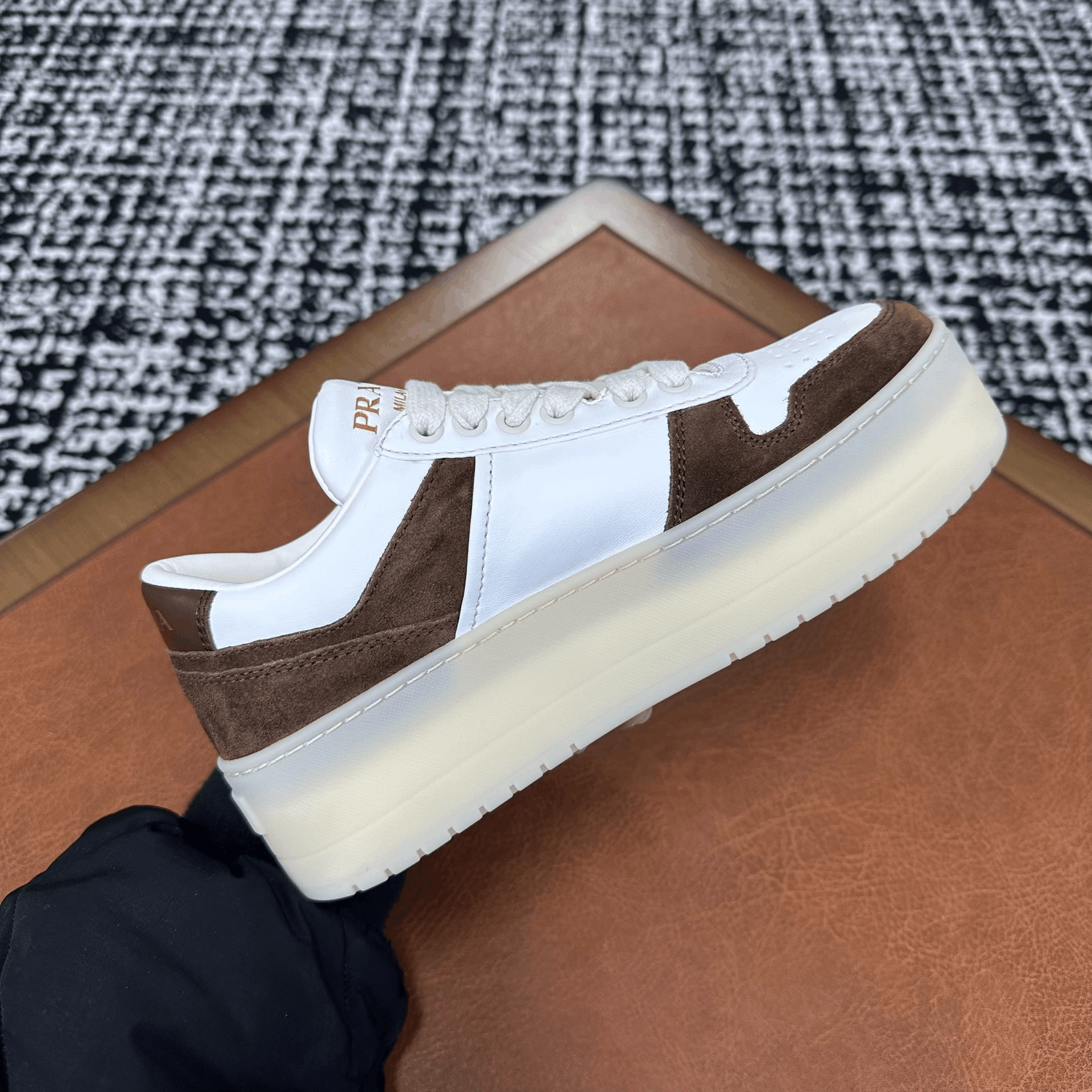 Prada Prada Down Brown Lowtop Sneakers it_36 Women Size US 6 / IT 36 - 2 Thumbnail