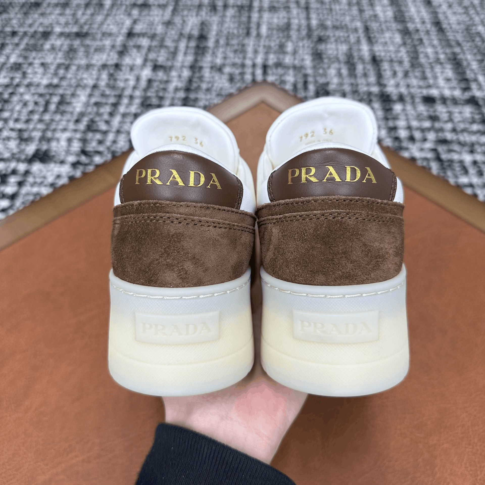 Prada Prada Down Brown Lowtop Sneakers it_36 Women Size US 6 / IT 36 - 7 Thumbnail