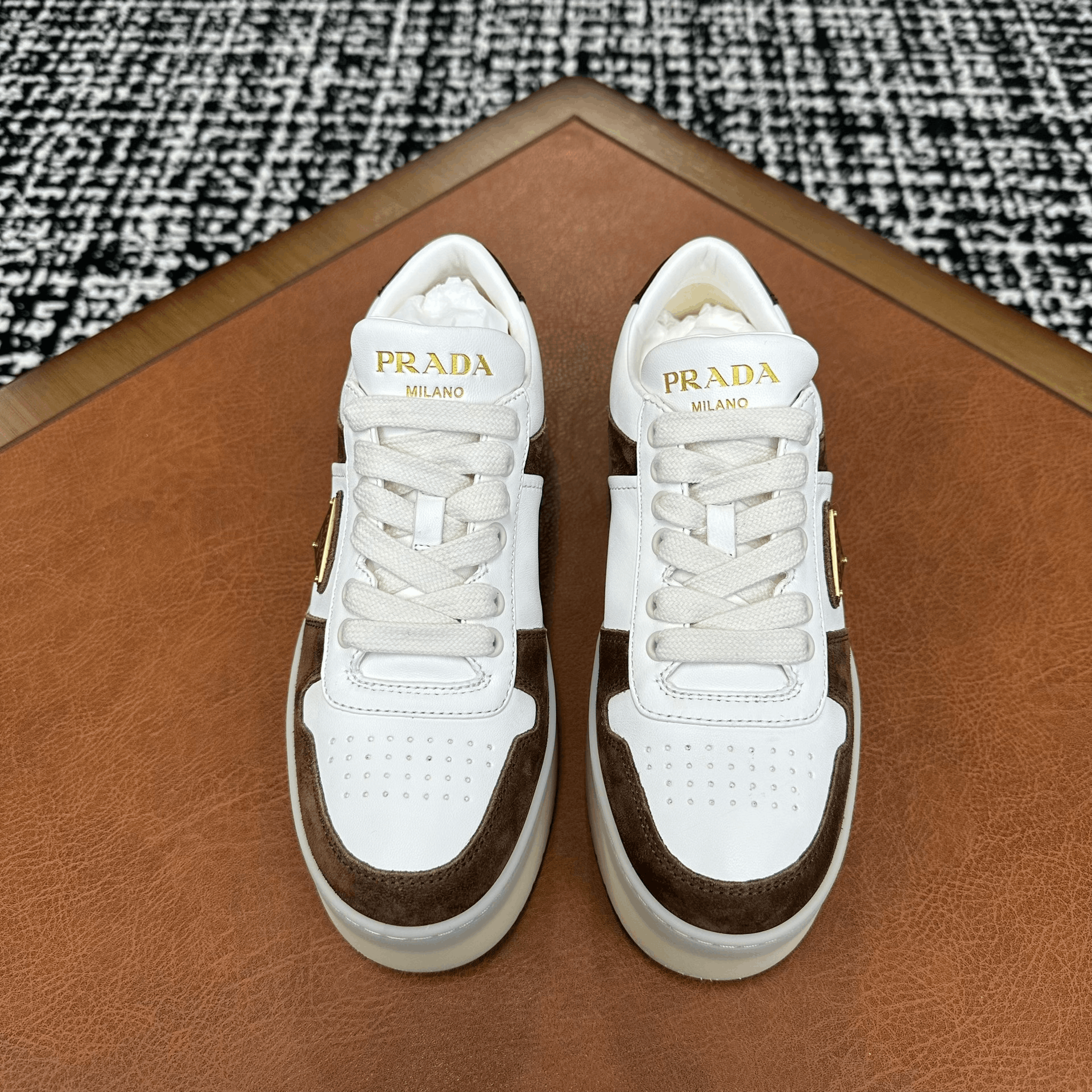 Prada Prada Down Brown Lowtop Sneakers it_36 Women Size US 6 / IT 36 - 6 Thumbnail