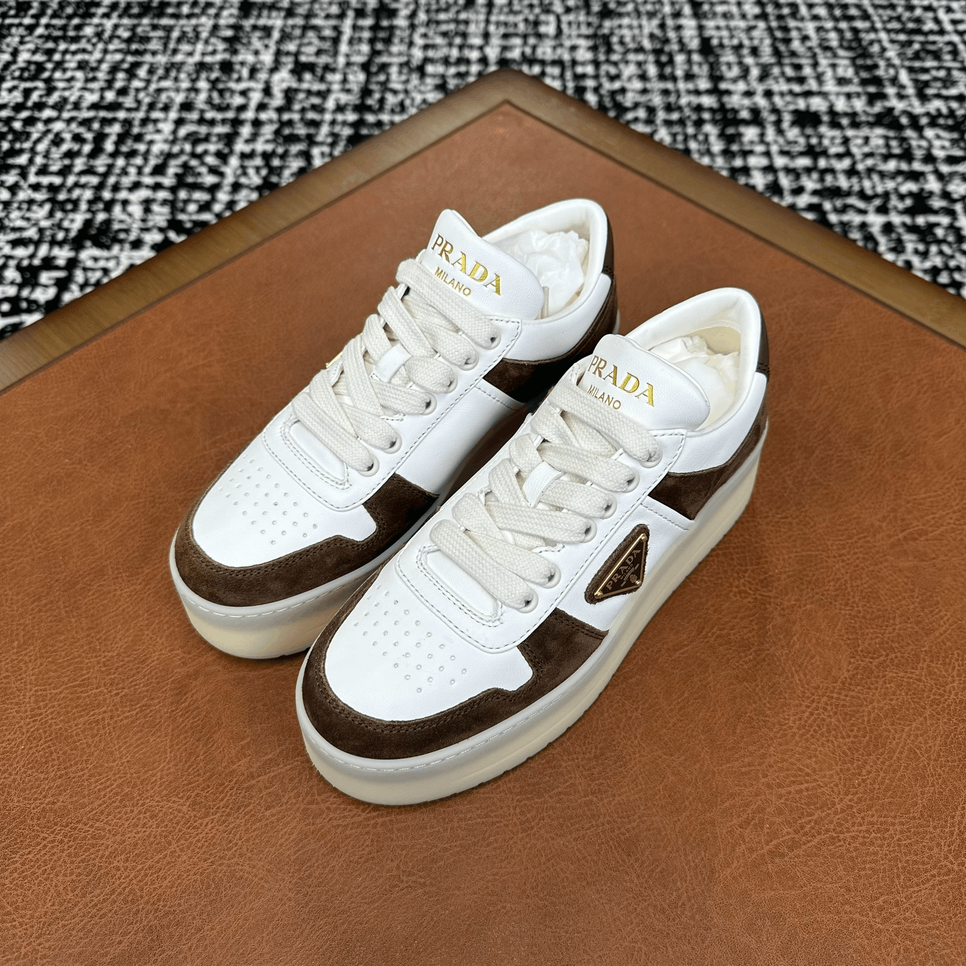 Prada Prada Down Brown Lowtop Sneakers it_36 Women Size US 6 / IT 36 - 5 Thumbnail