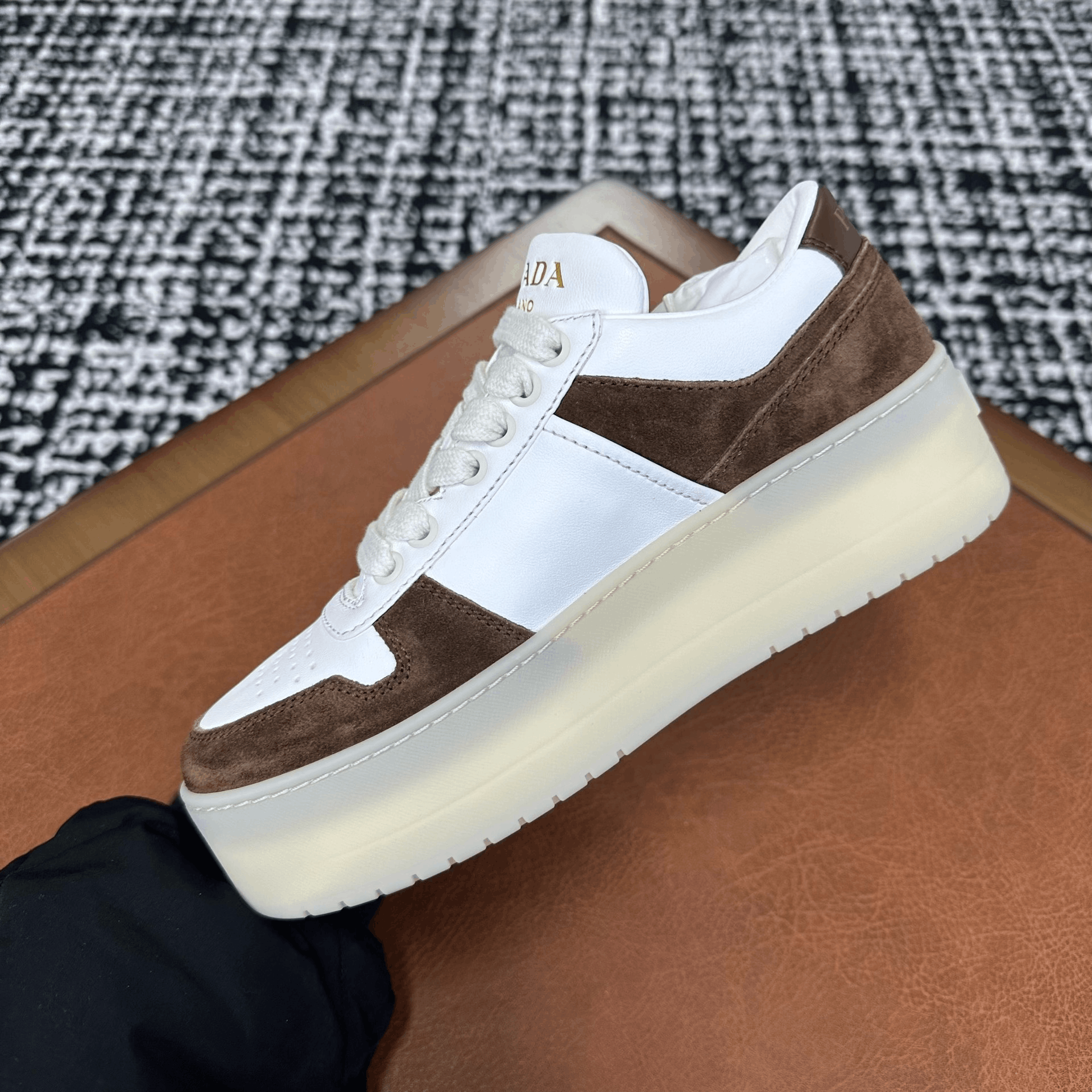 Prada Prada Down Brown Lowtop Sneakers it_36 Women Size US 6 / IT 36 - 3 Thumbnail