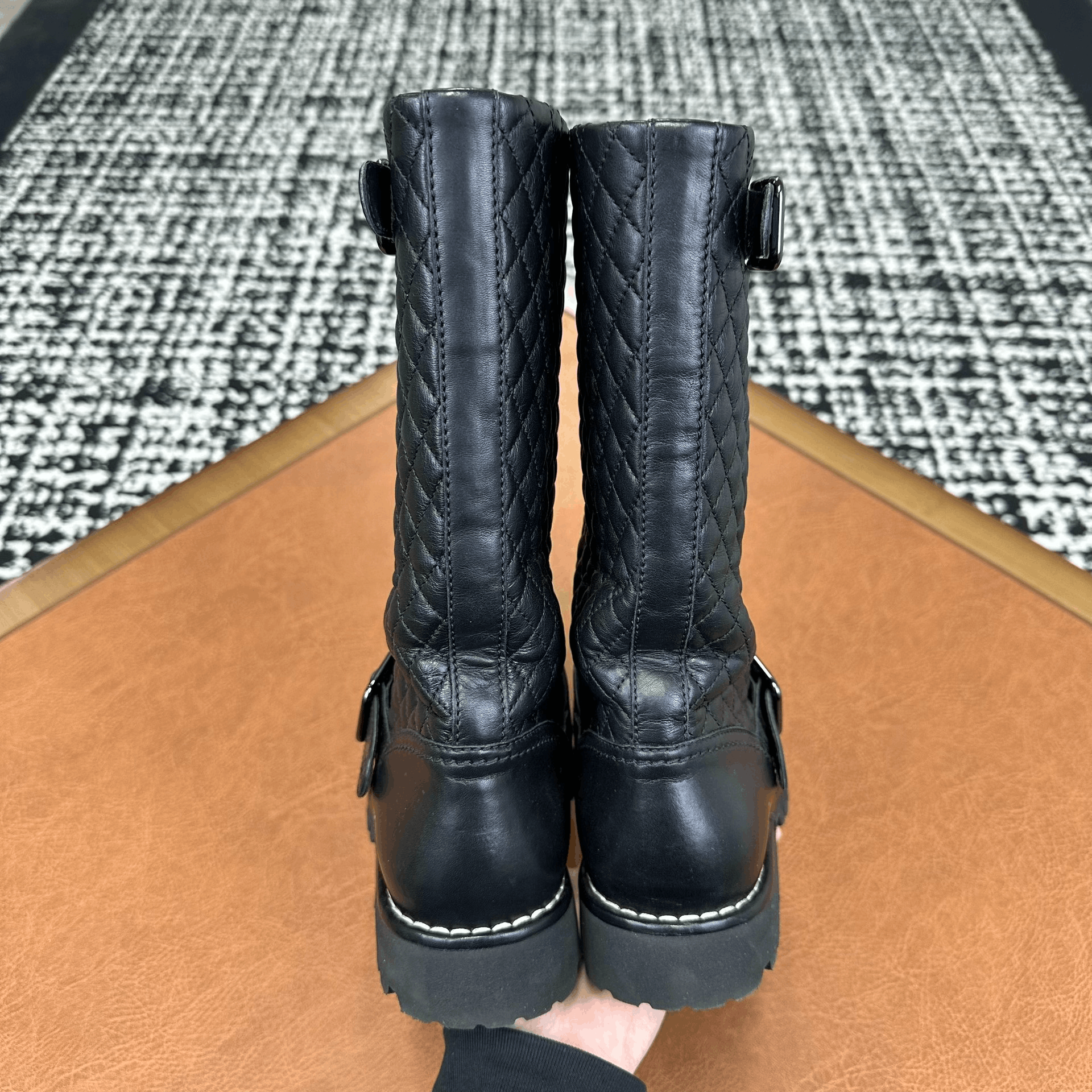 Chanel Chanel Quilted Black Boots it_37-5 Women Size US 7.5 / IT 37.5 - 5 Thumbnail