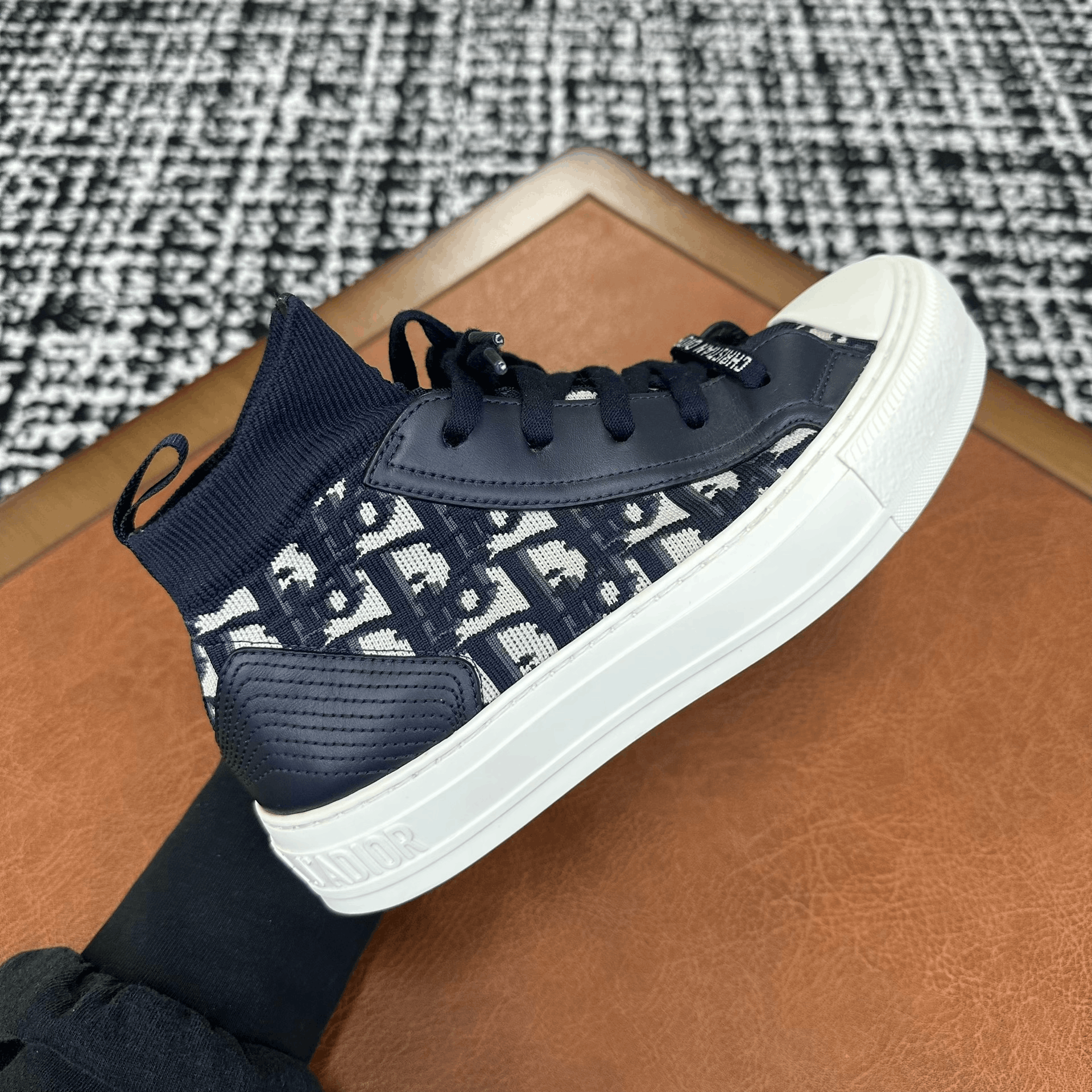 Dior Dior Knit Blue Hitop Sneakers it_35 Women Size US 5 / IT 35 - 7 Thumbnail