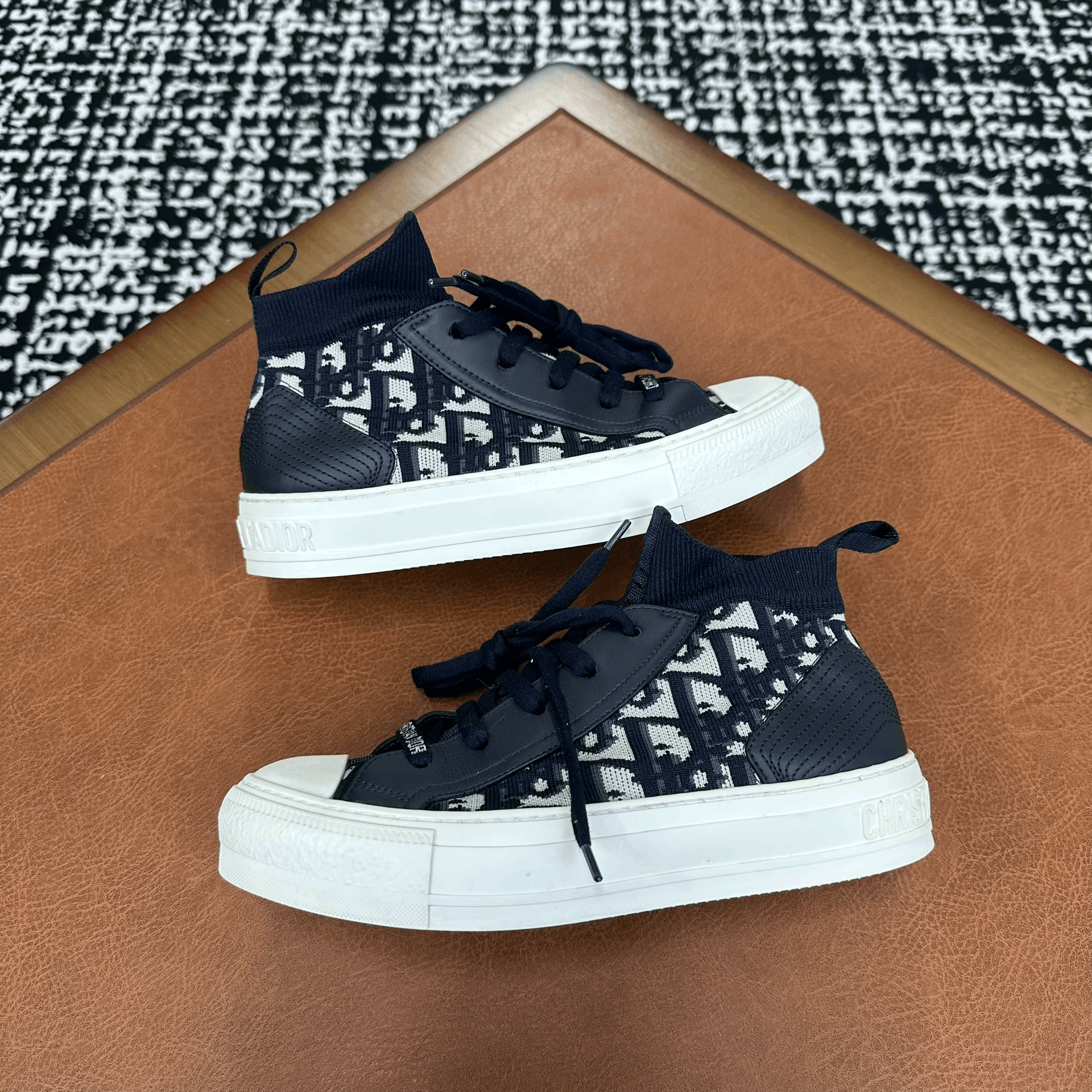 Dior Dior Knit Blue Hitop Sneakers it_35 Women Size US 5 / IT 35 - 9 Thumbnail