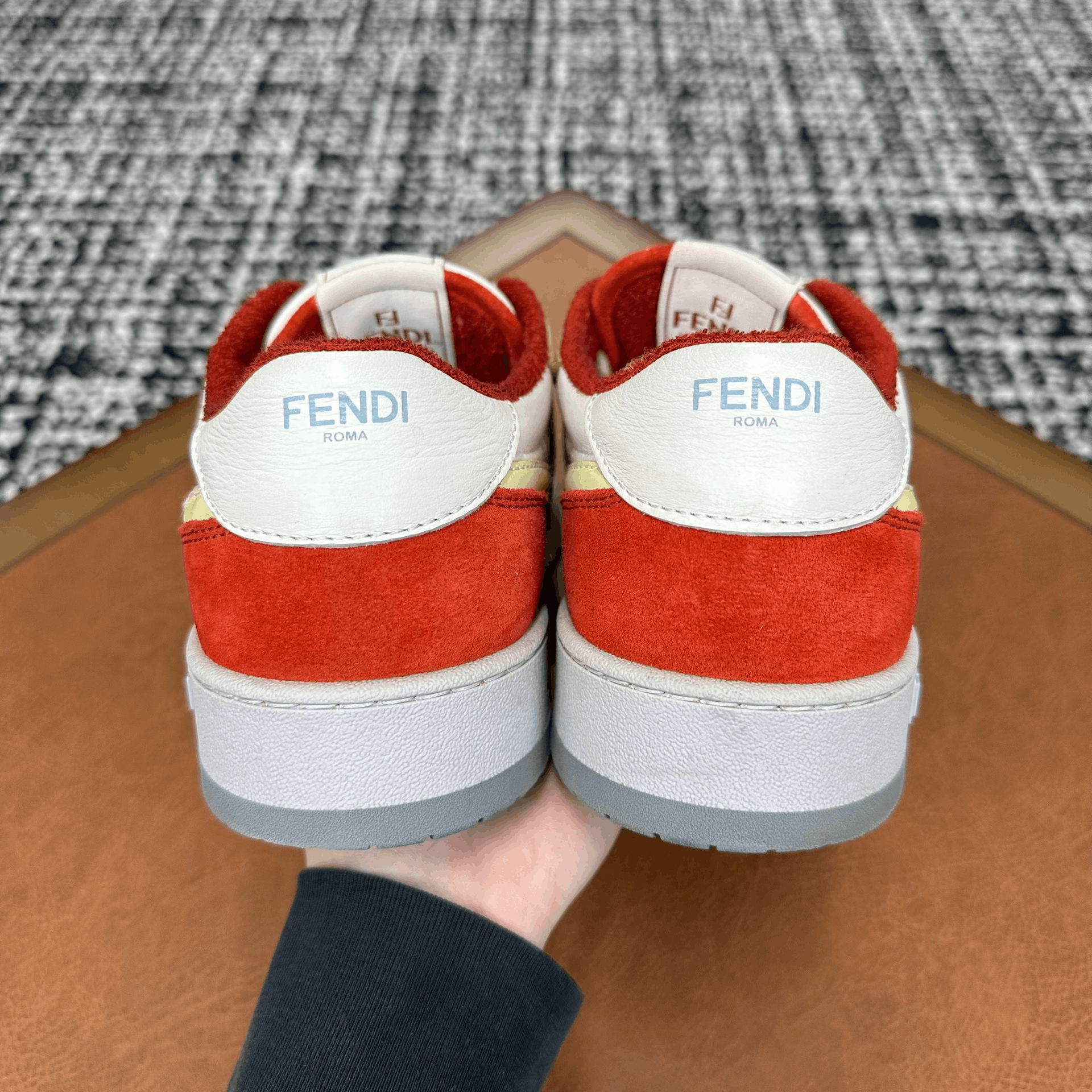Fendi Fendi Suede Red Lowtop Sneakers 9 Men Size US 9 / EU 42 - 3 Thumbnail