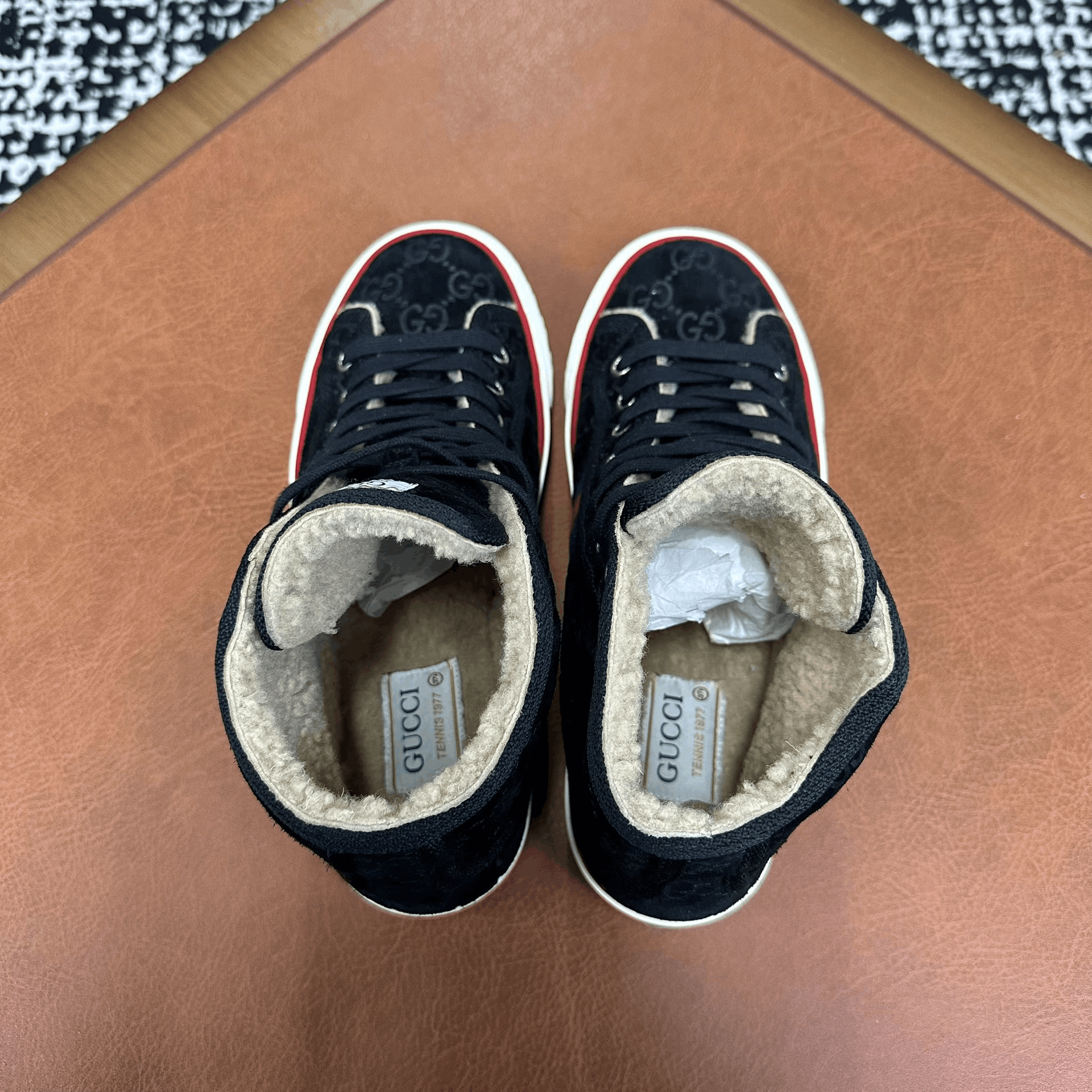Gucci Gucci Tennis Black Hitop Sneakers it_37-5 Women Size US 7.5 / IT 37.5 - 3 Thumbnail