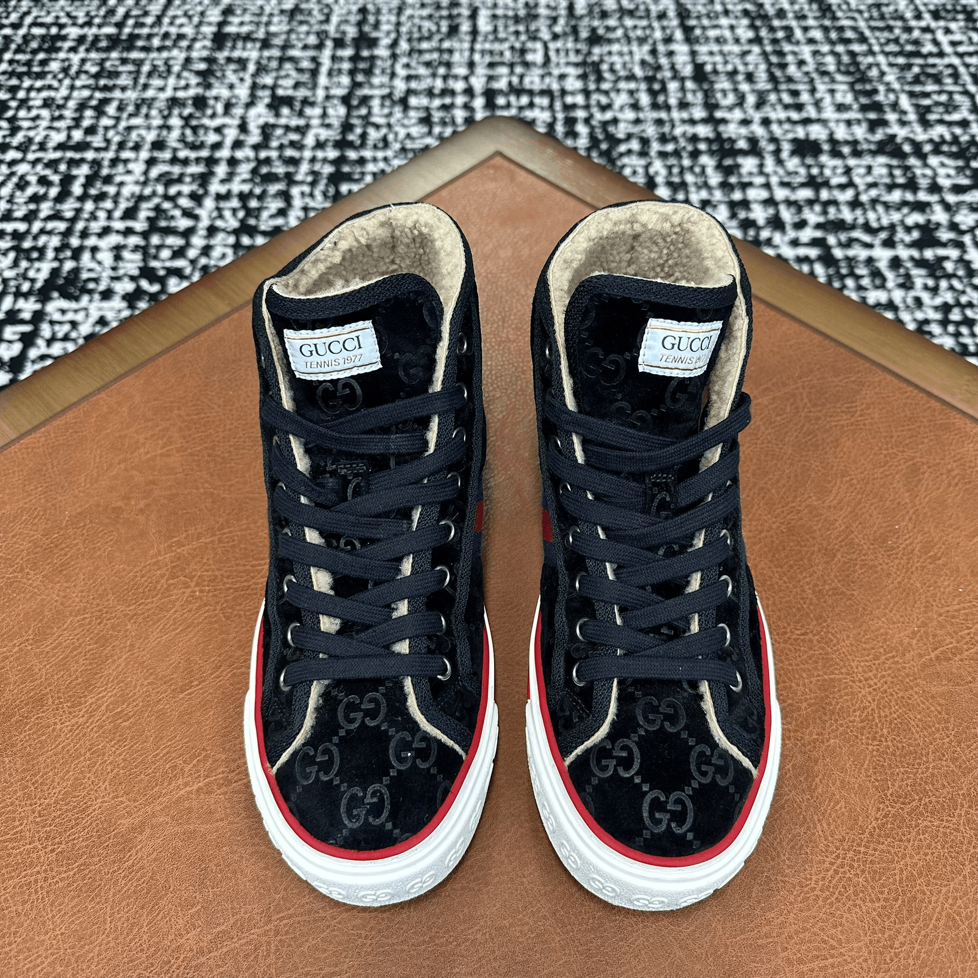 Gucci Gucci Tennis Black Hitop Sneakers it_37-5 Women Size US 7.5 / IT 37.5 - 2 Thumbnail
