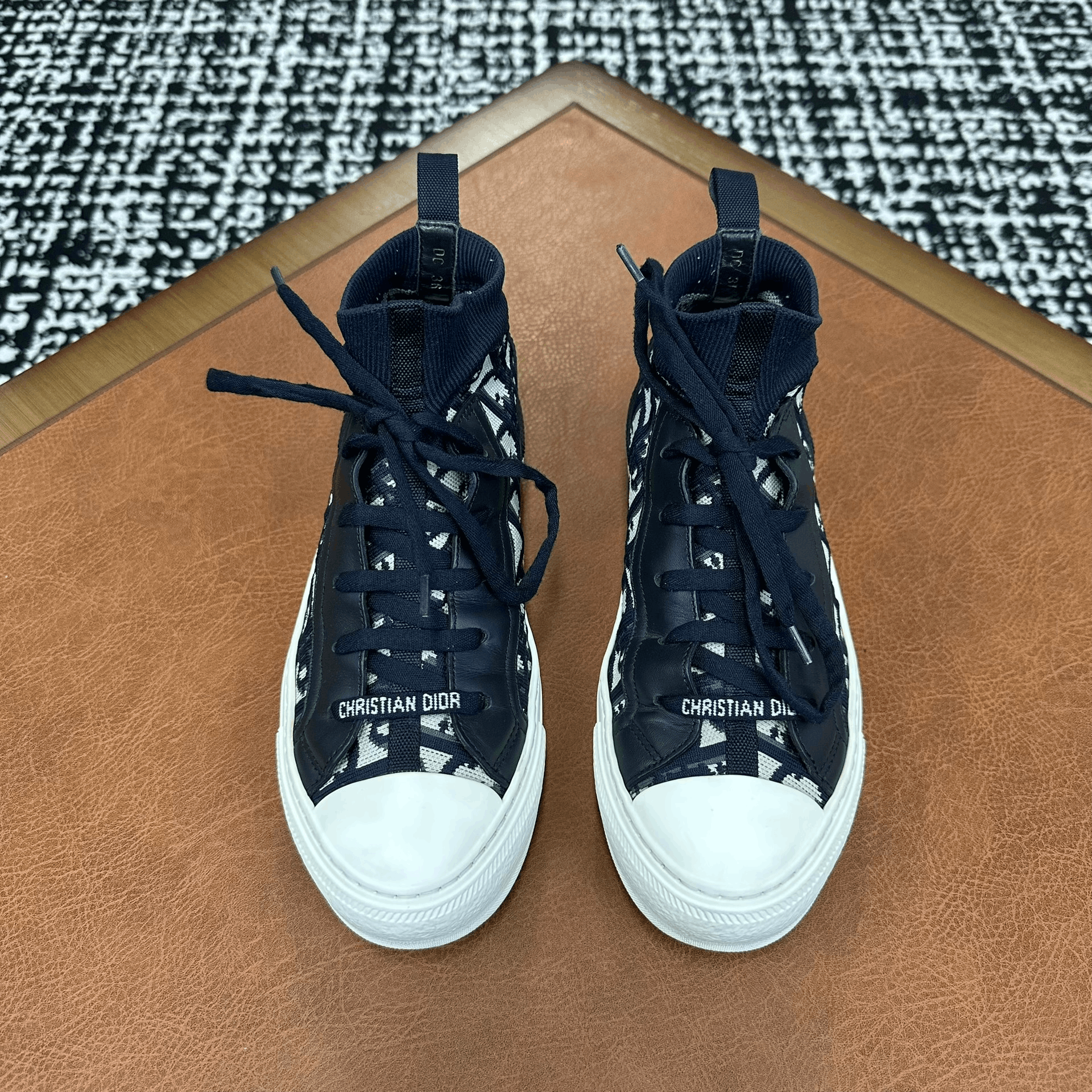 Dior Dior Knit Blue Hitop Sneakers it_36 Women Size US 6 / IT 36 - 2 Thumbnail